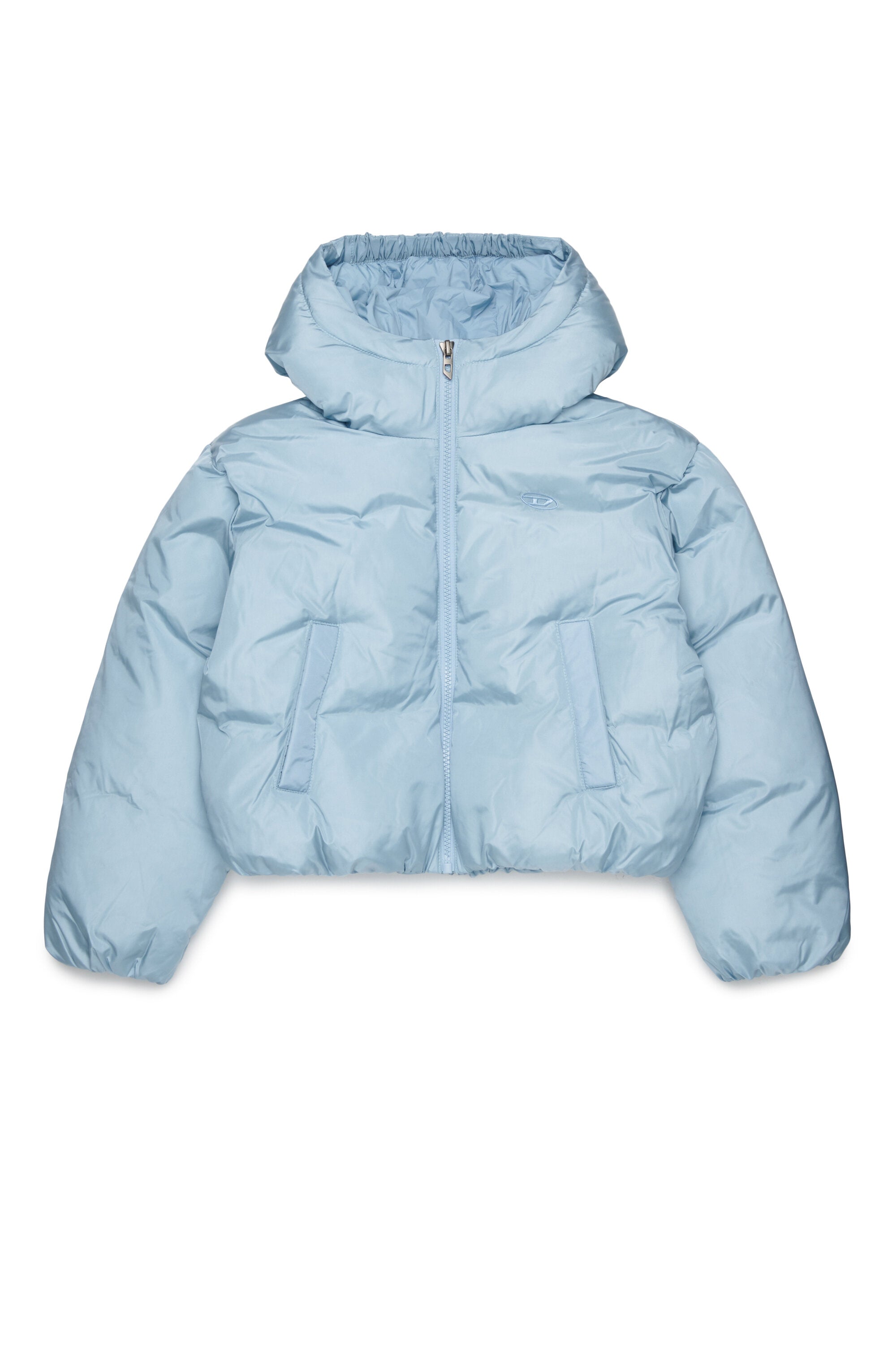 Padded jacket with printed logo