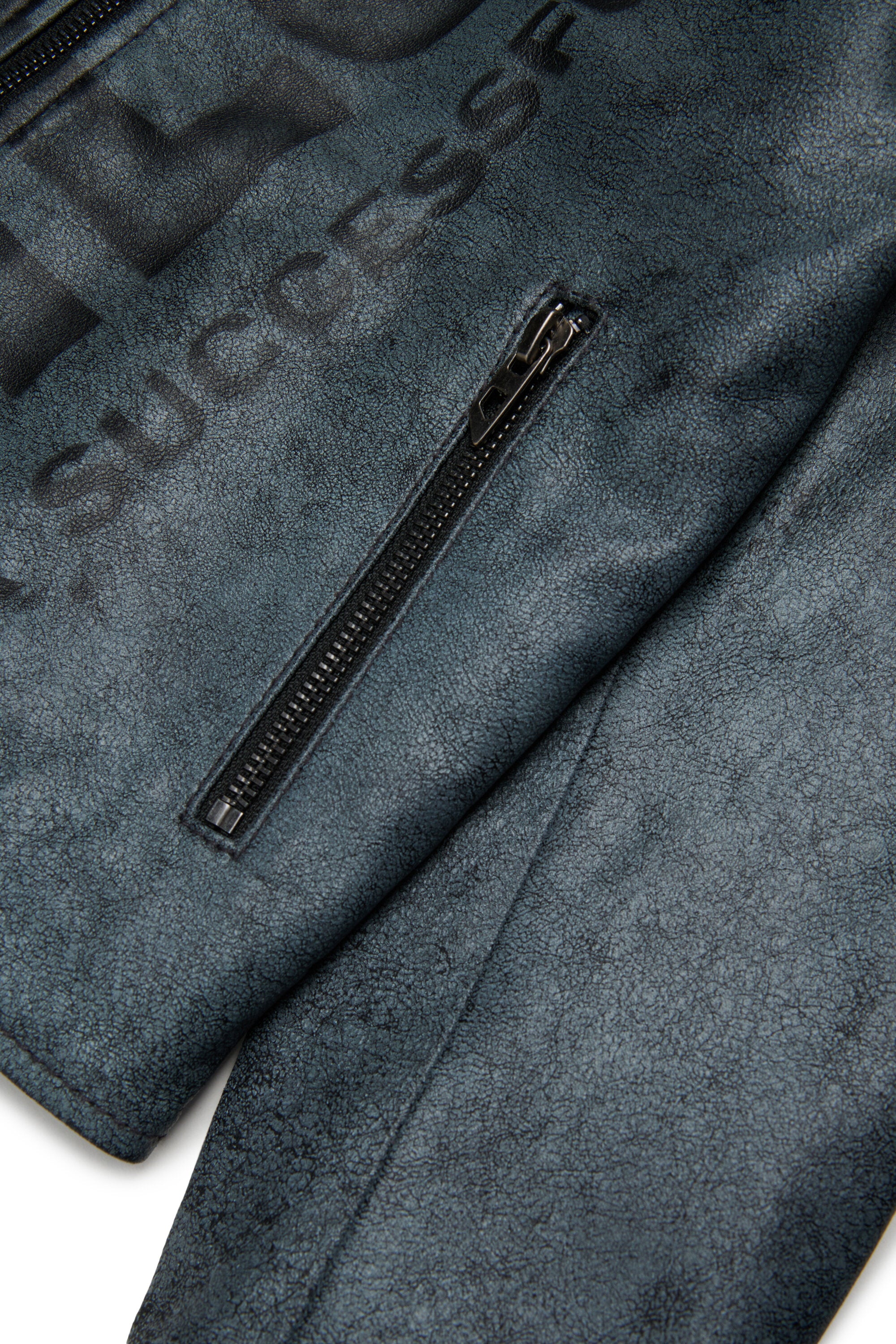 Biker jacket with printed logo