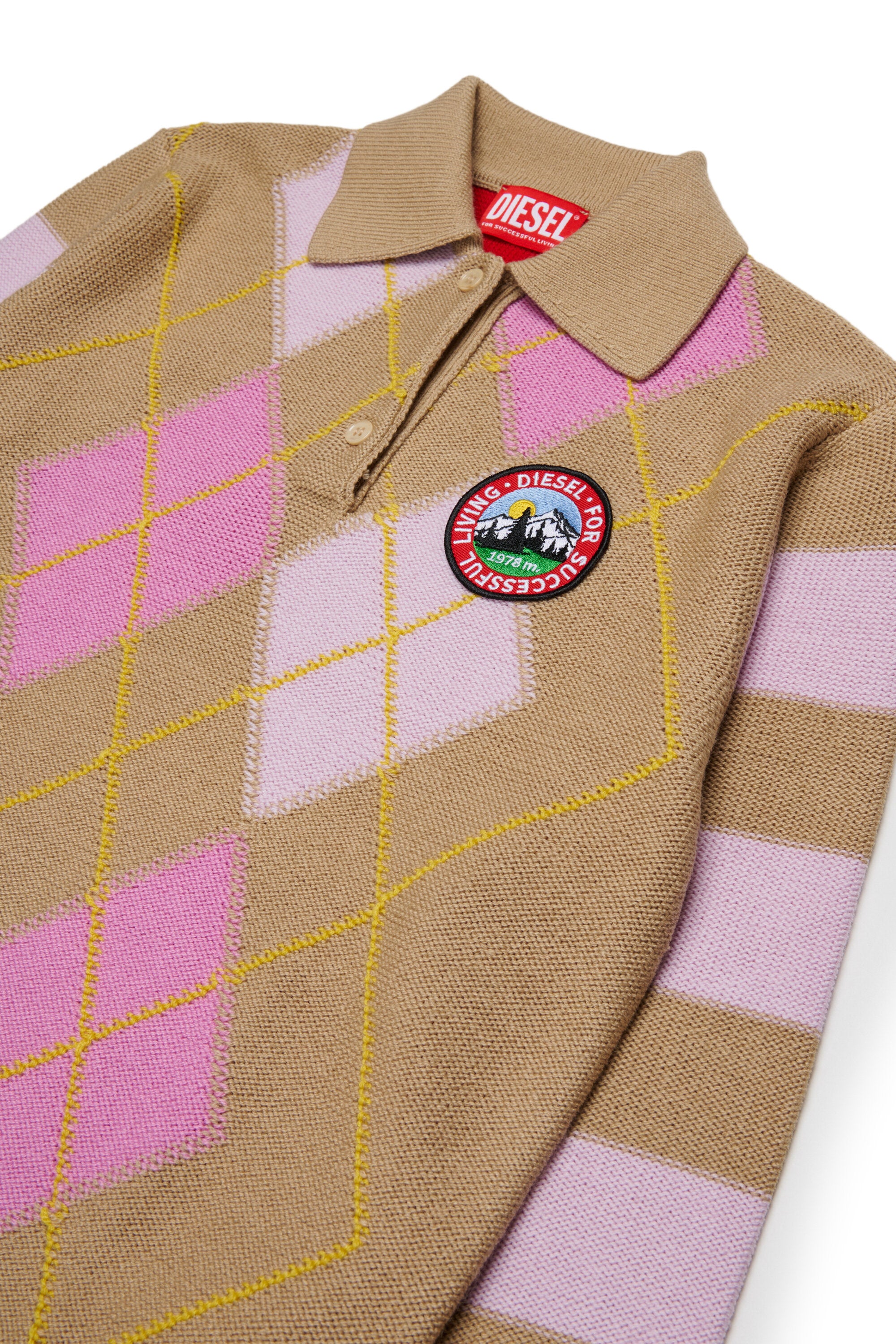 Wool blend polo shirt with logo