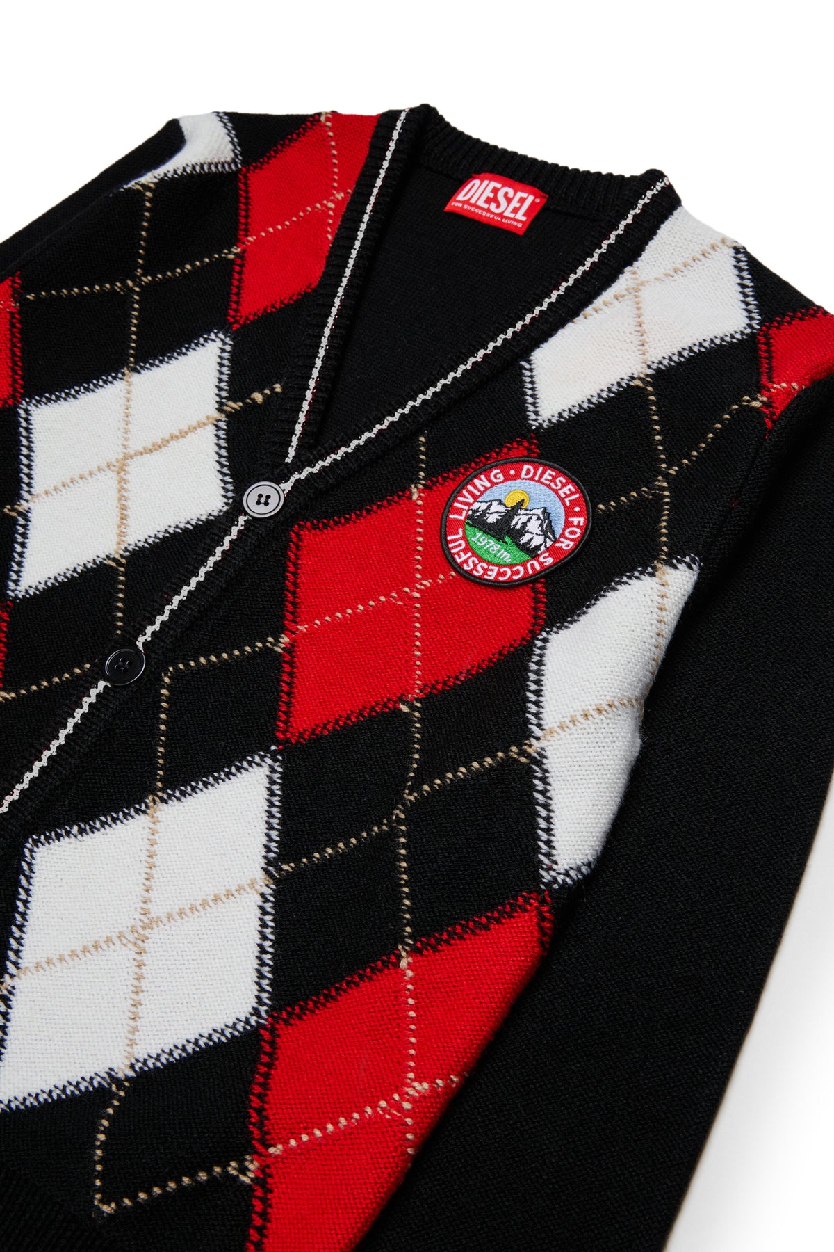 Wool blend cardigan with logo