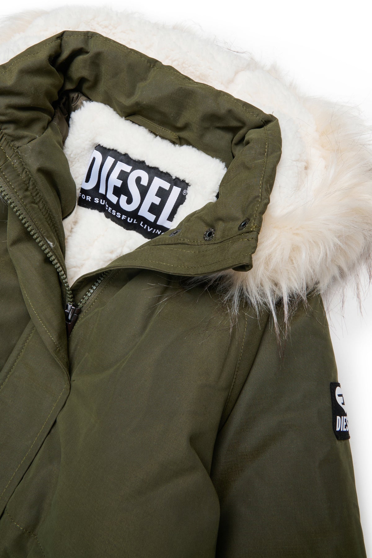 Parka jacket with printed logo