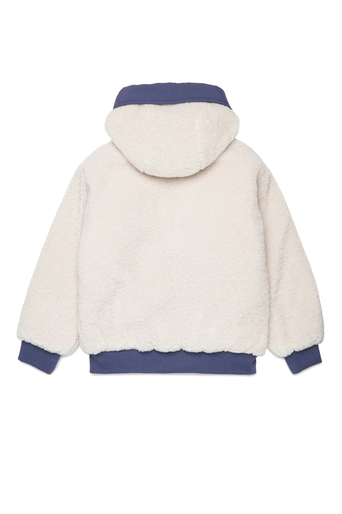Reversible teddy jacket with hood