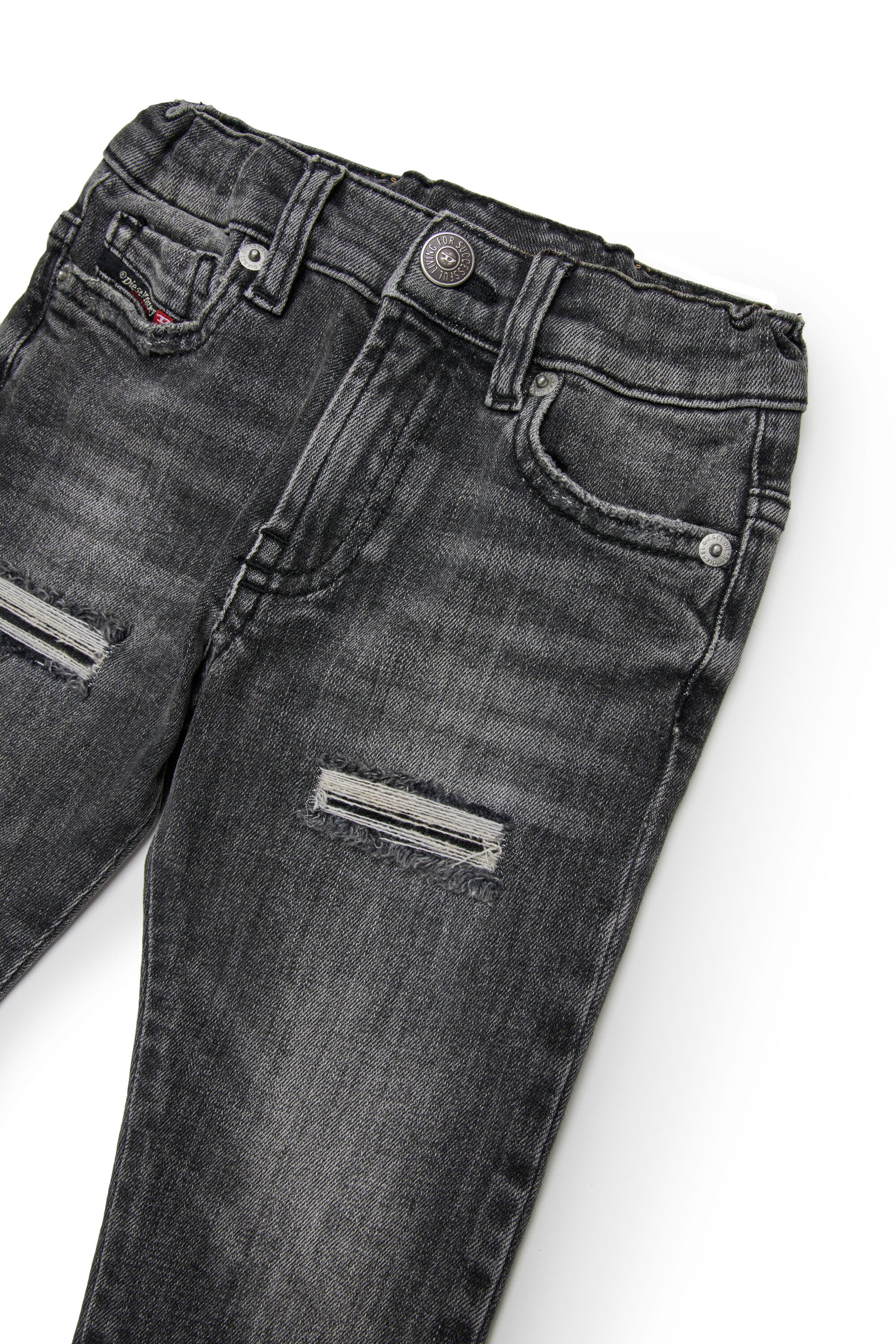 Dark gray regular jeans with rips - D-Jools-B