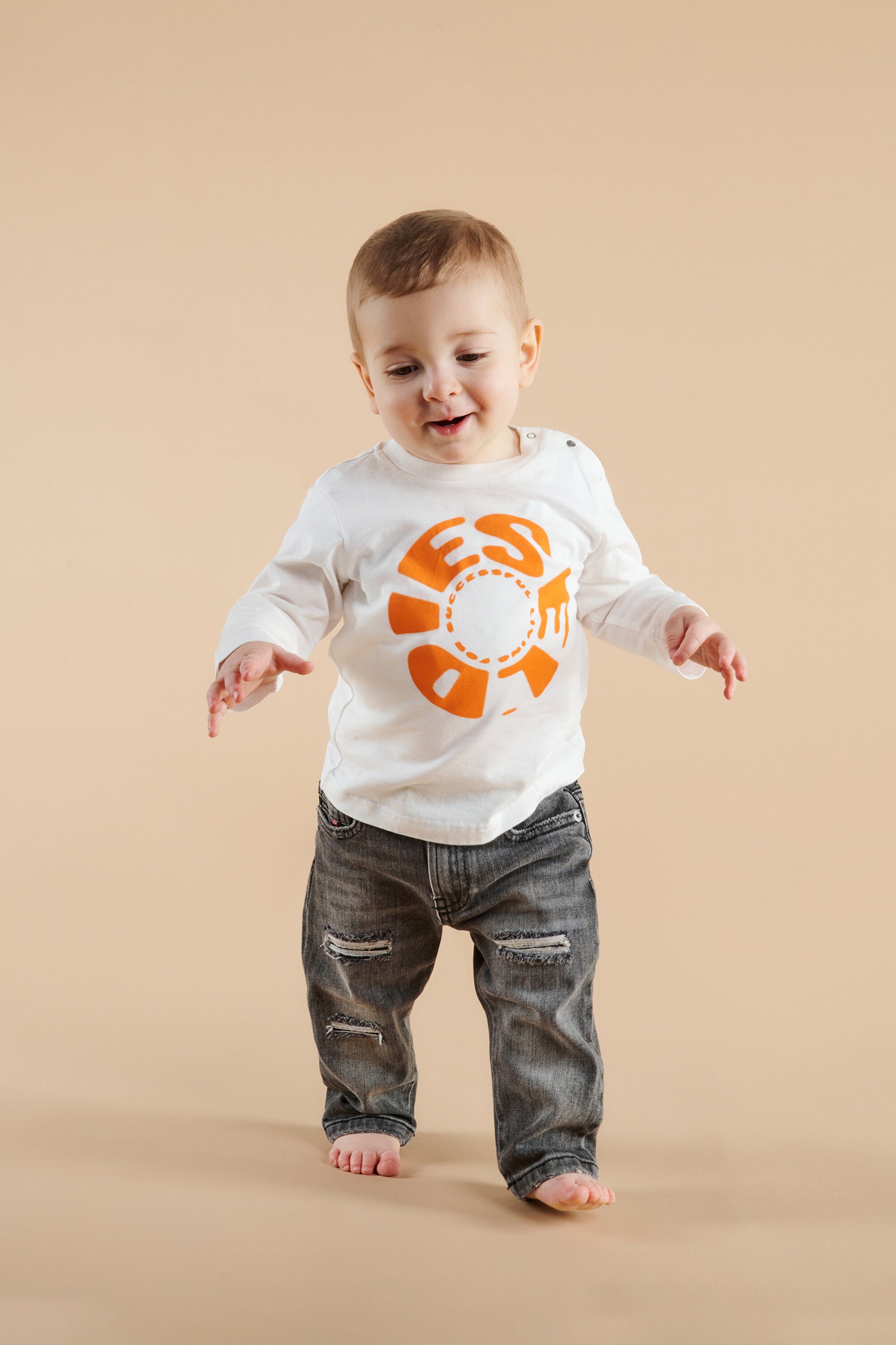 Dark gray regular jeans with rips - D-Jools-B