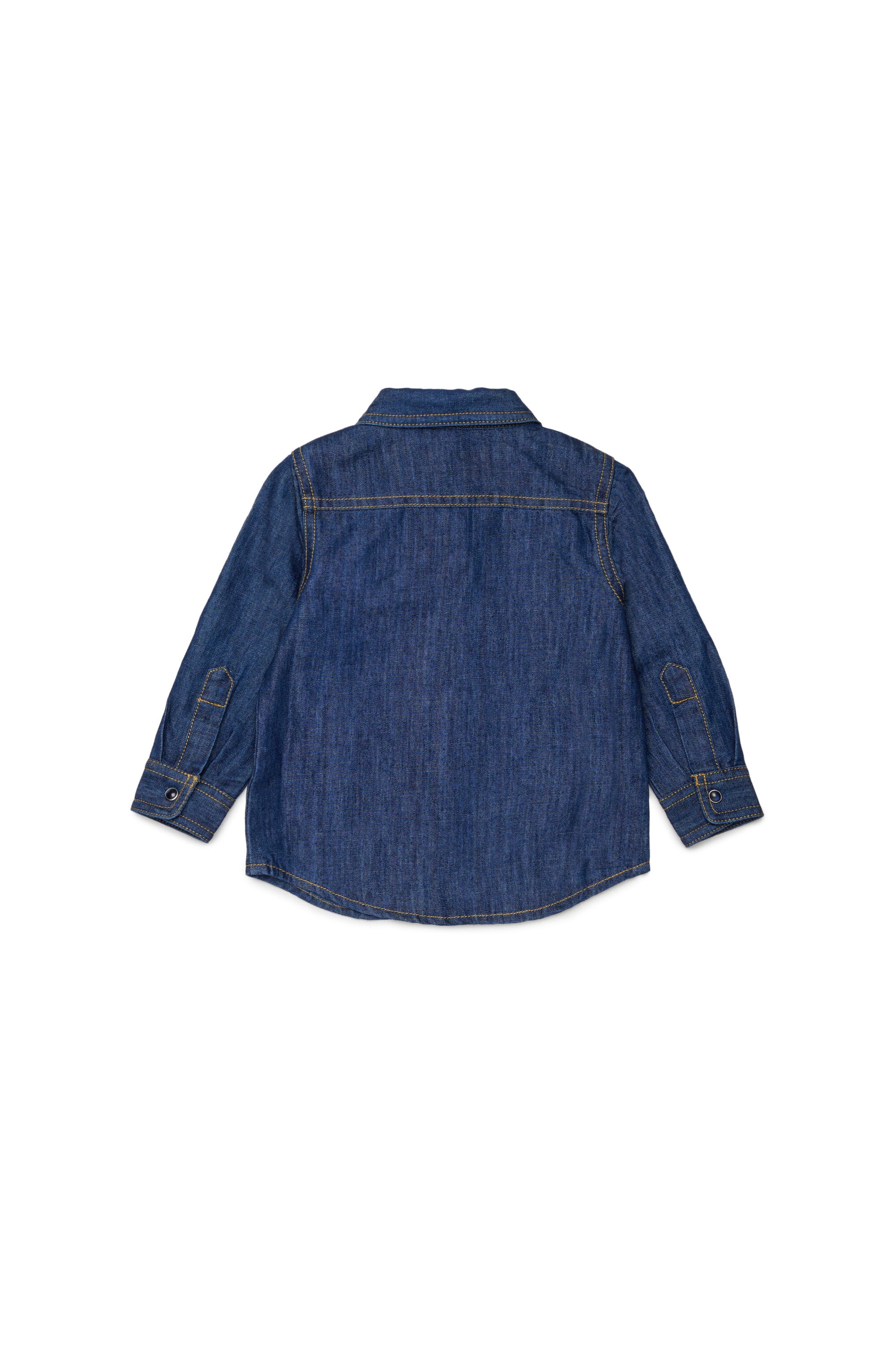 Long-sleeve denim shirt with logo