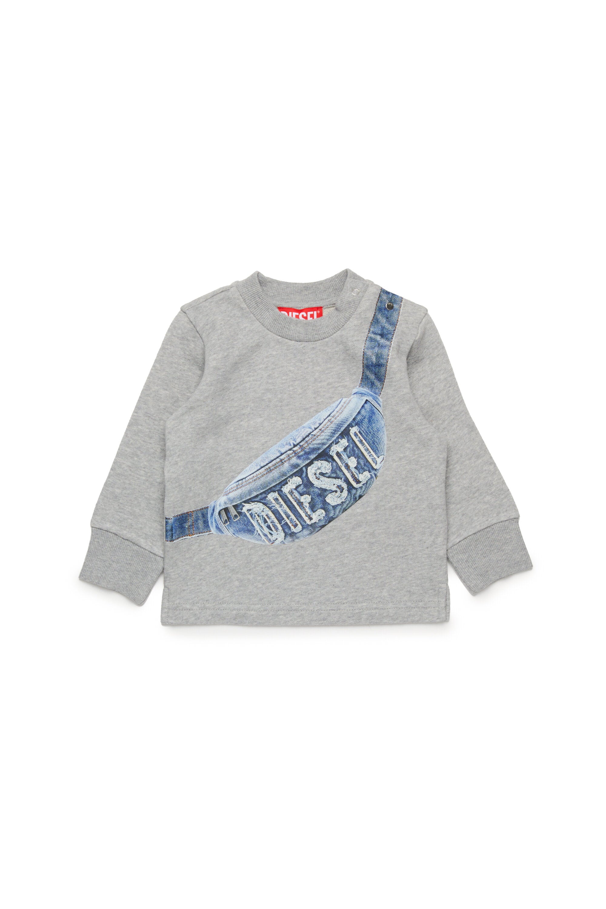 Crew-neck sweatshirt with Diesel Hip Pack graphics