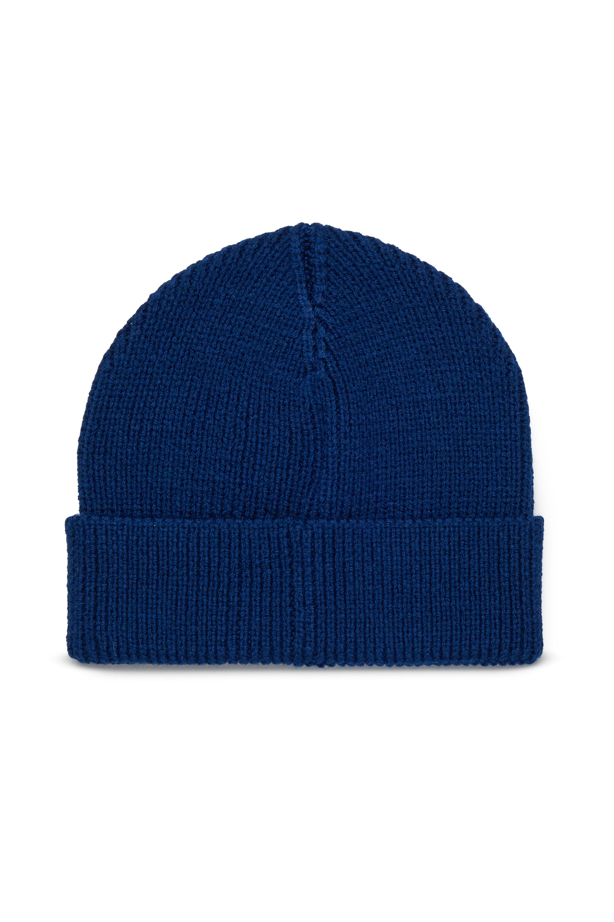 Wool-blend beanie with patch Oval D
