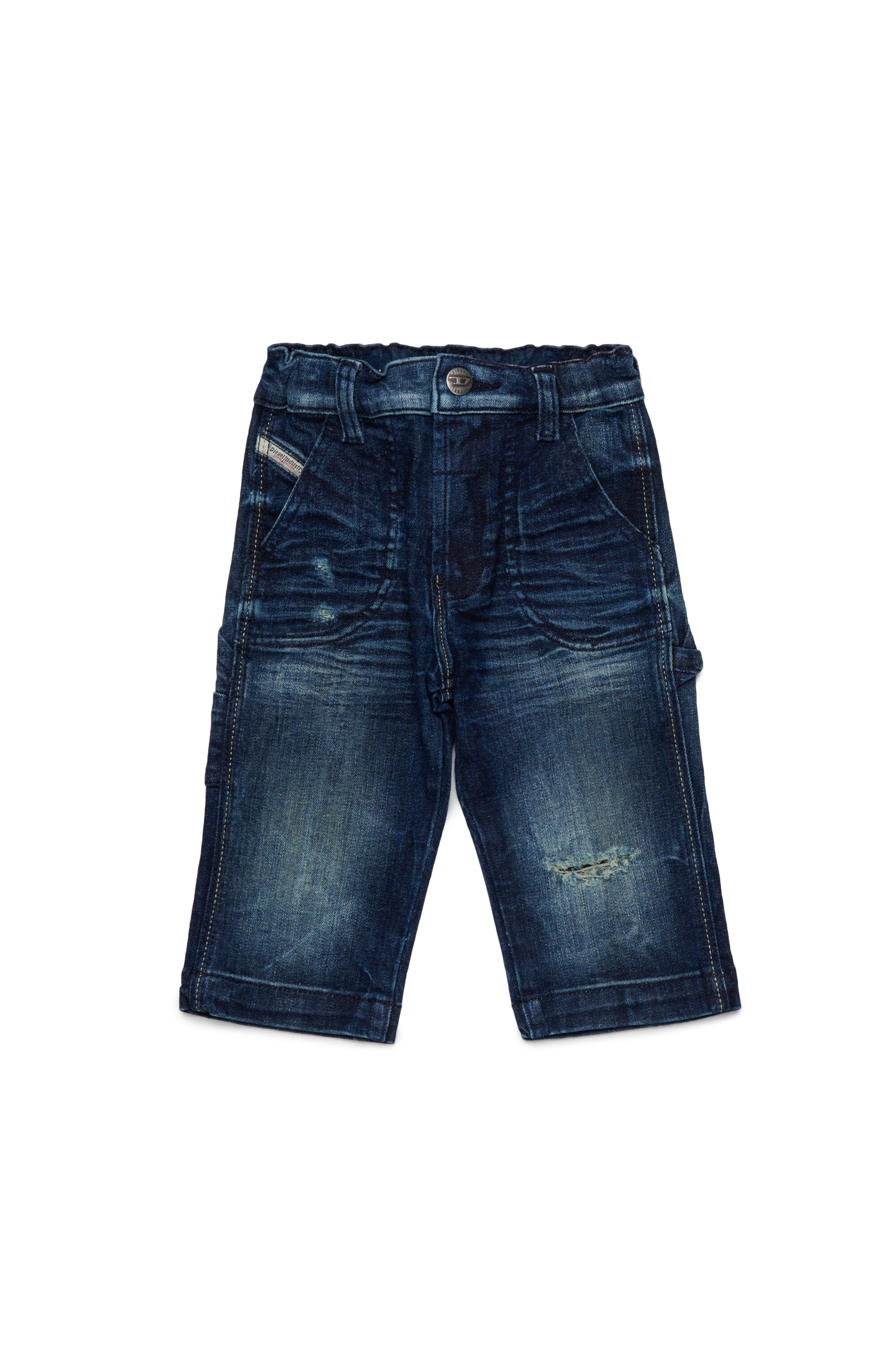Dark blue relaxed jeans with breaks - D-Bart-B