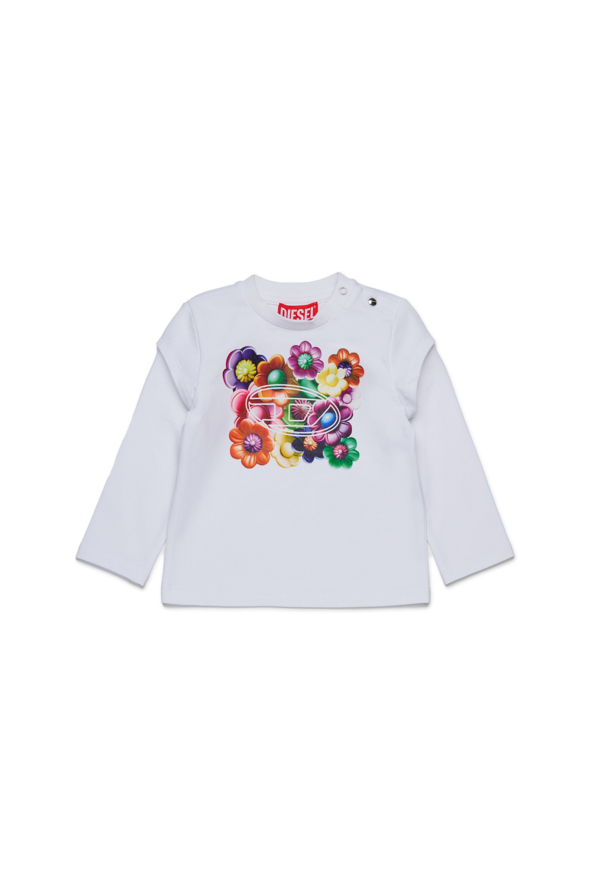 Stretch jersey T-shirt with Flower print