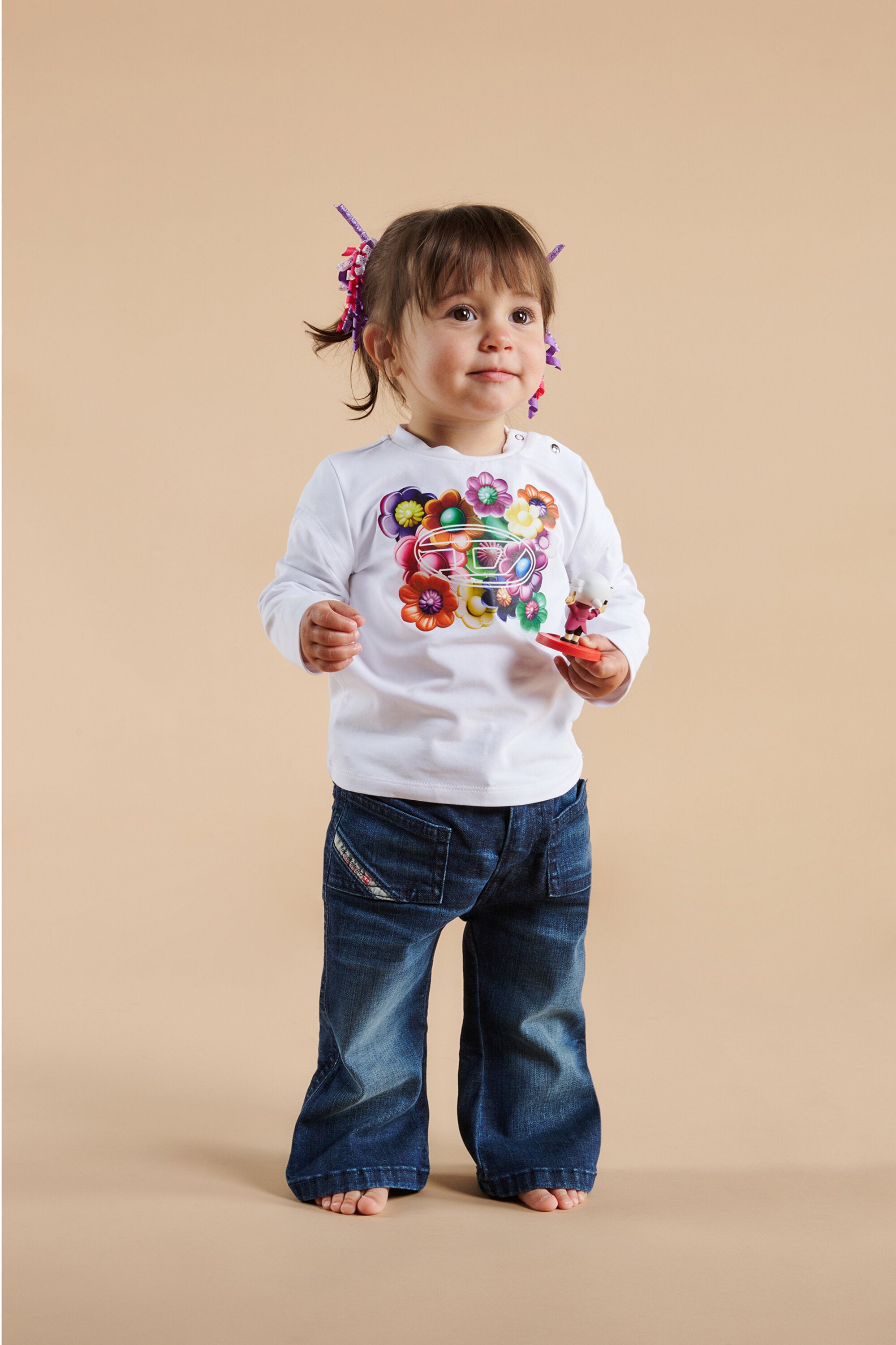 Stretch jersey T-shirt with Flower print