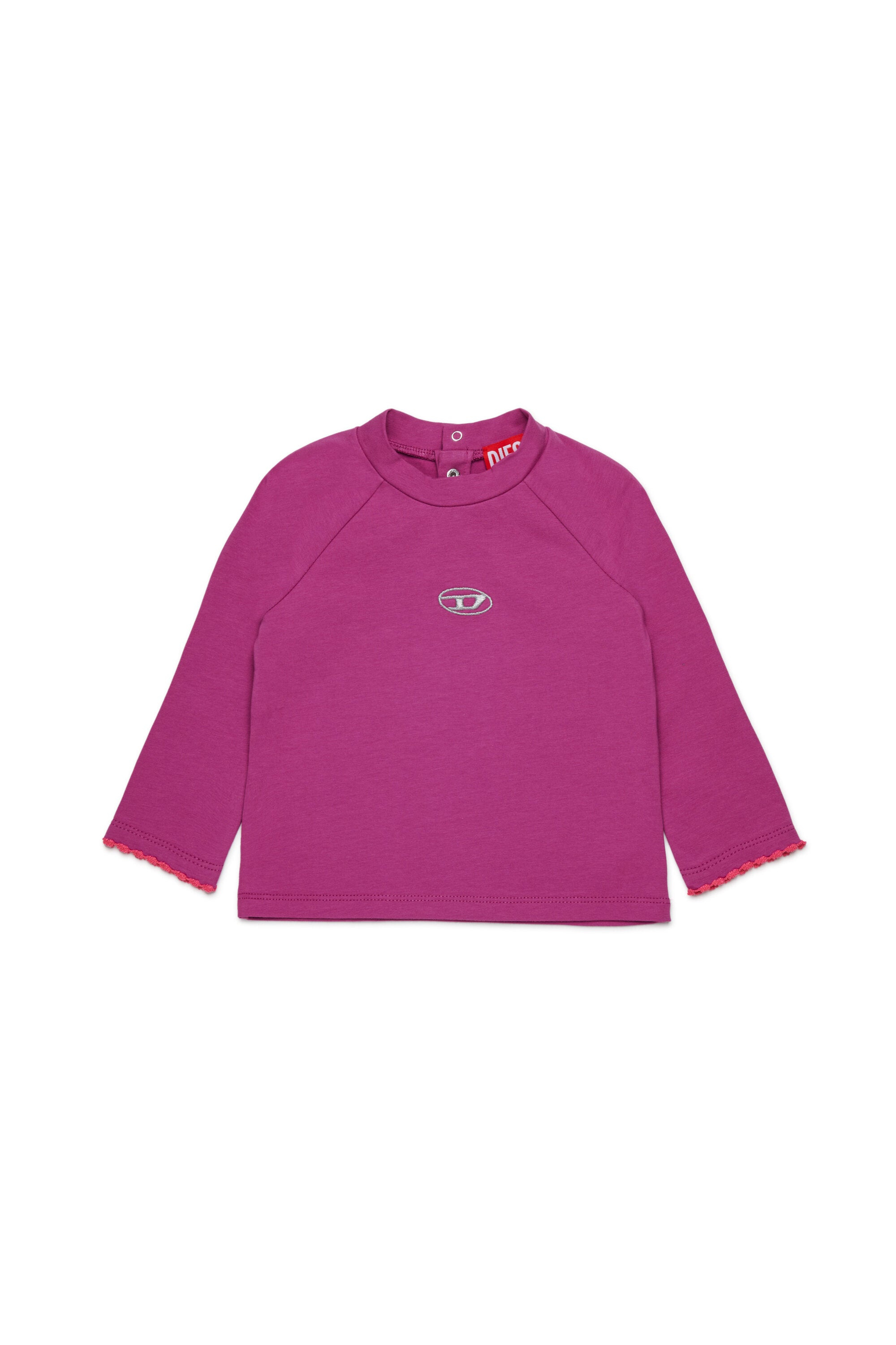 Stretch jersey turtleneck with branded Oval D lurex logo