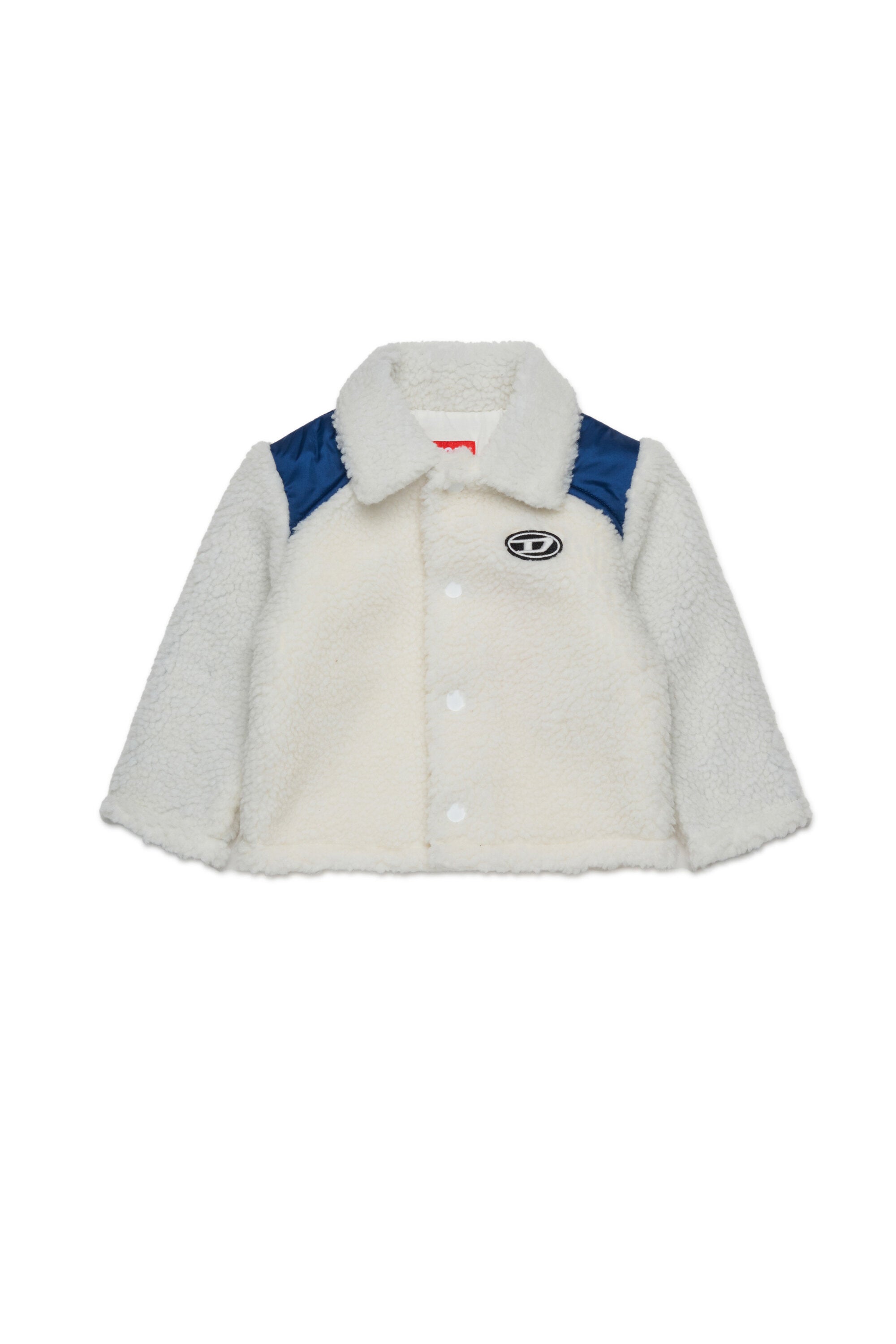 Teddy jacket with contrasting inserts