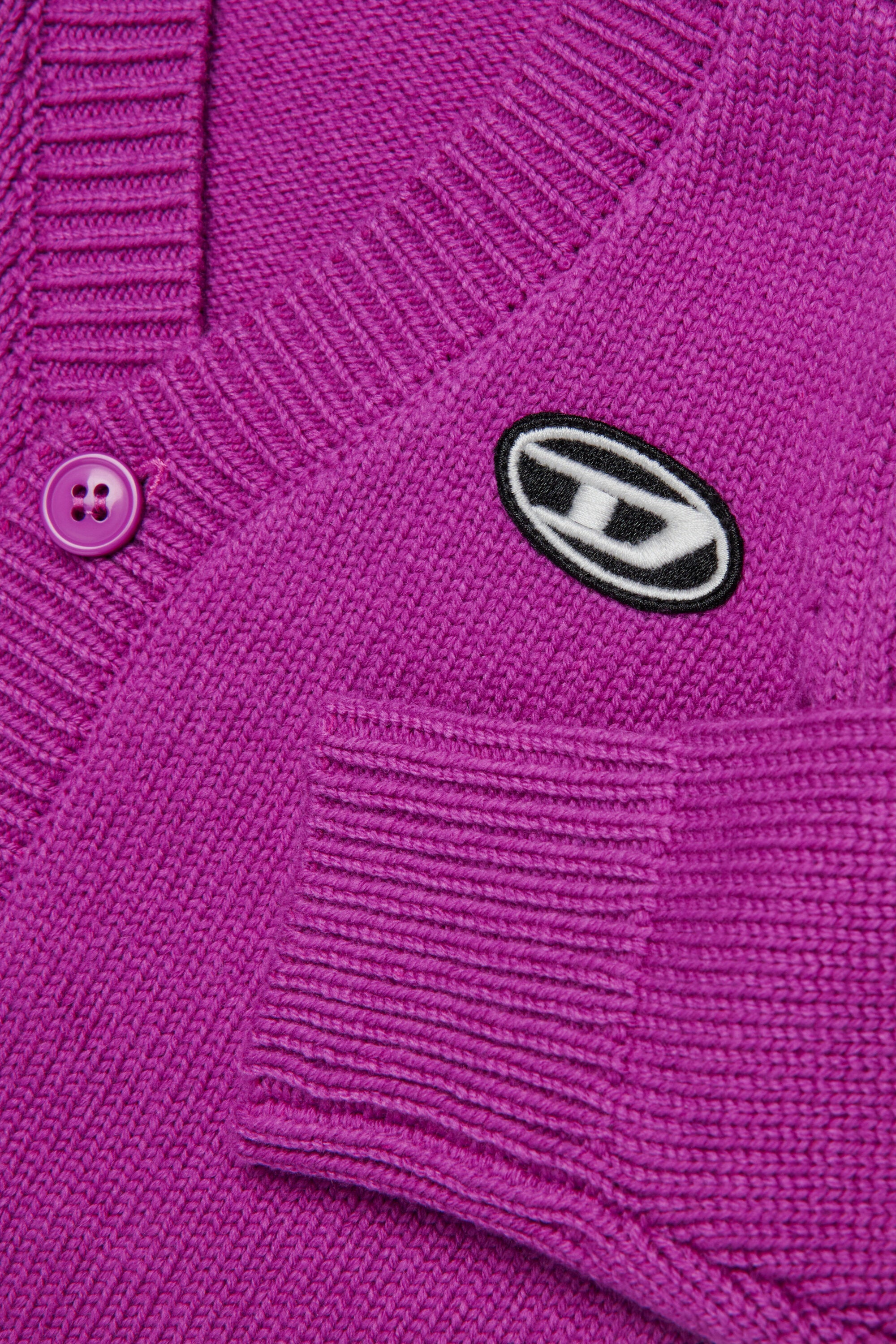 Wool and cashmere blend cardigan with Oval D patch