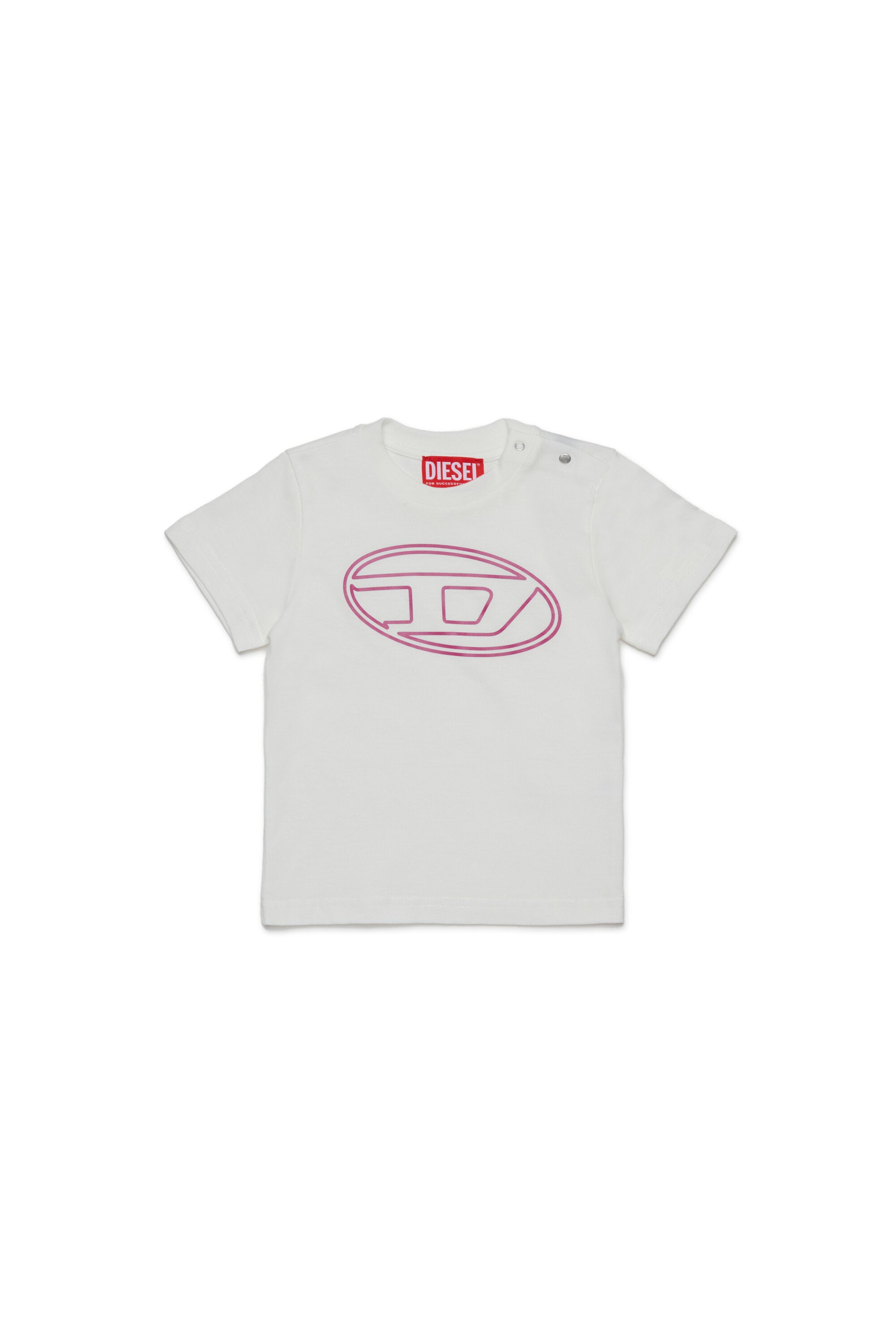 Jersey T-shirt with branded Oval D maxi logo