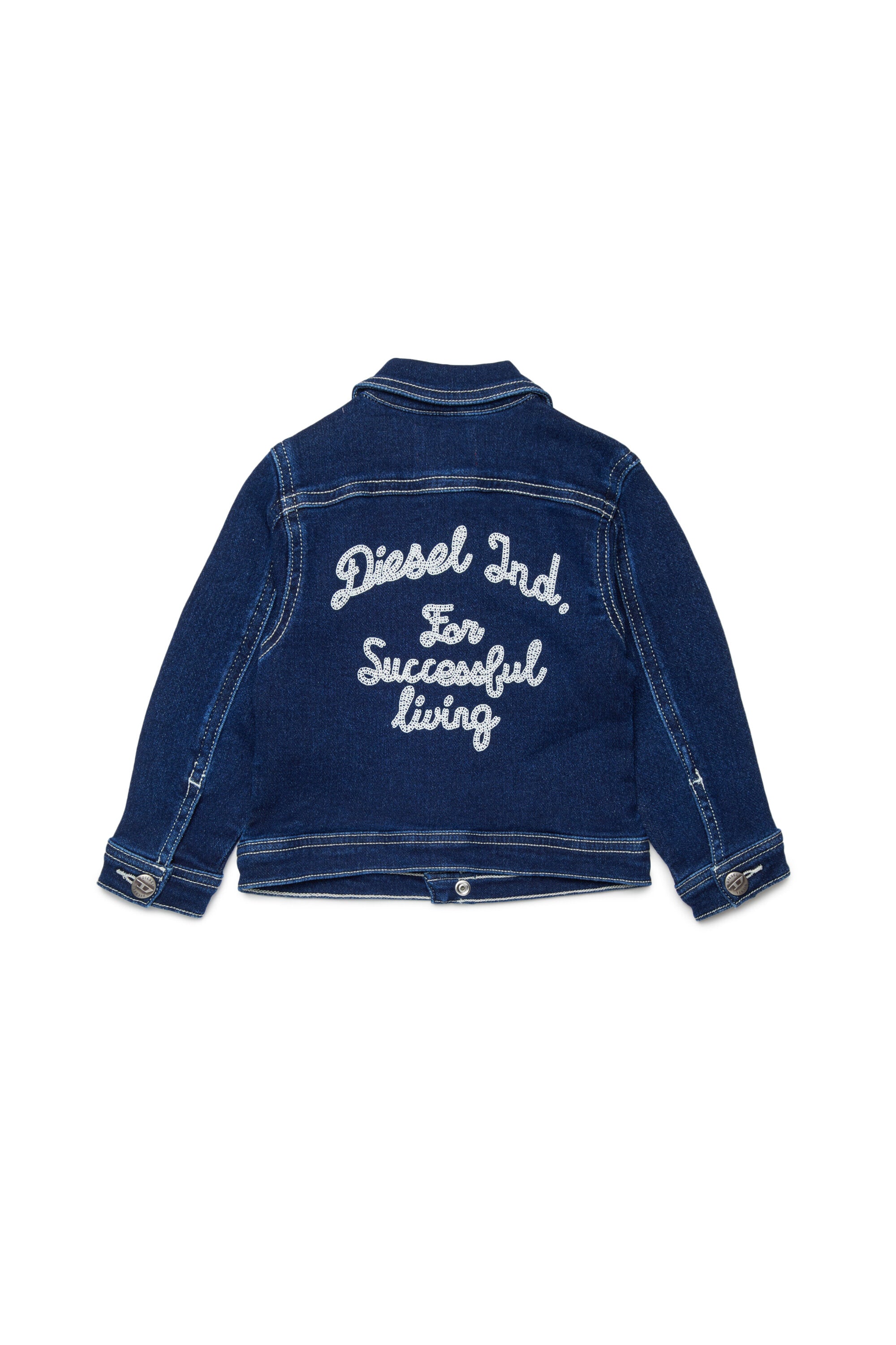 Denim jacket with printed logo