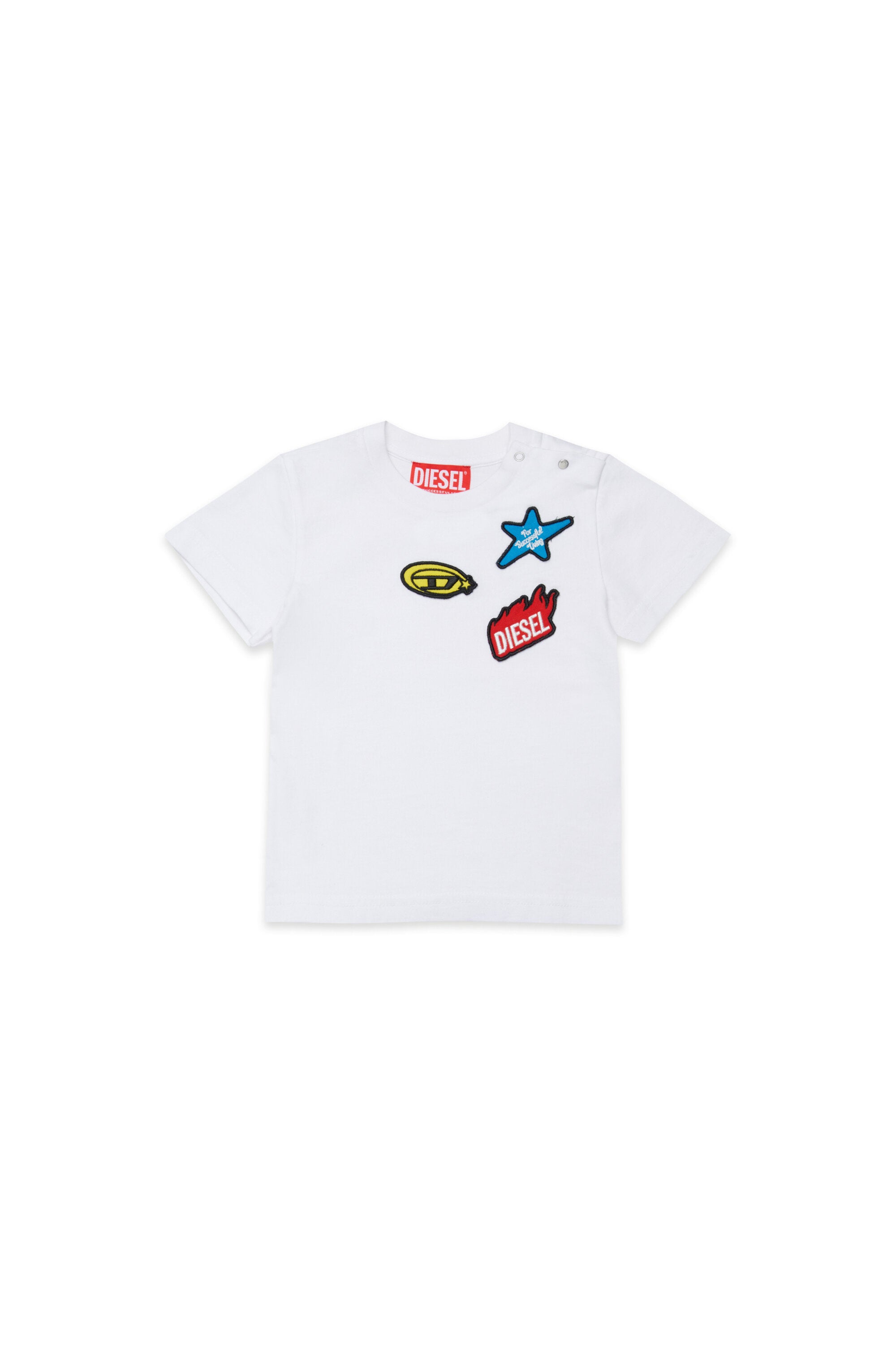 T-shirt with playful colorful patches