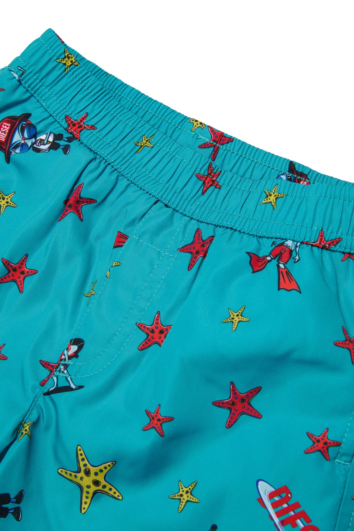 Boxer swimsuit with abstract print