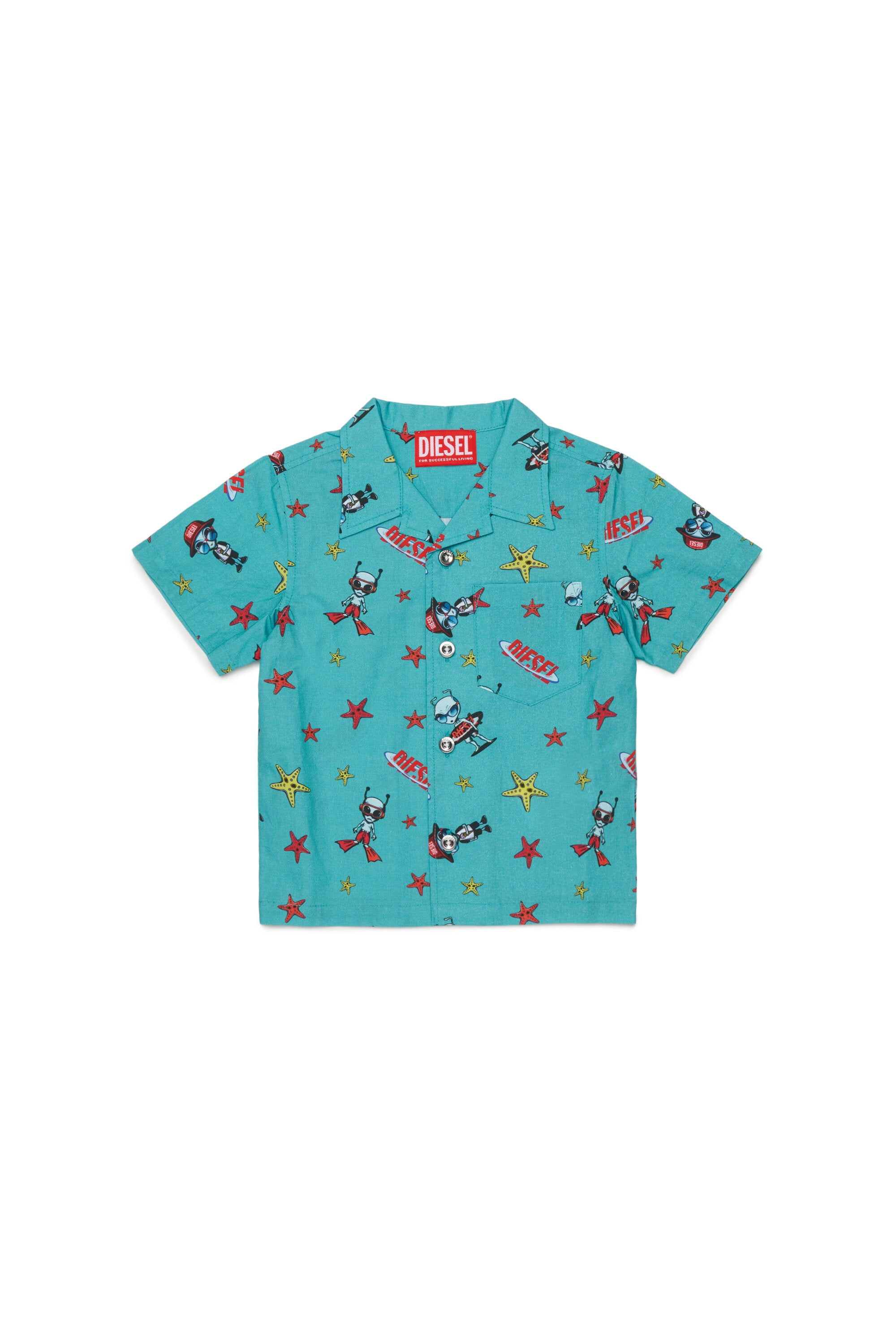 Short-sleeved shirt with logo