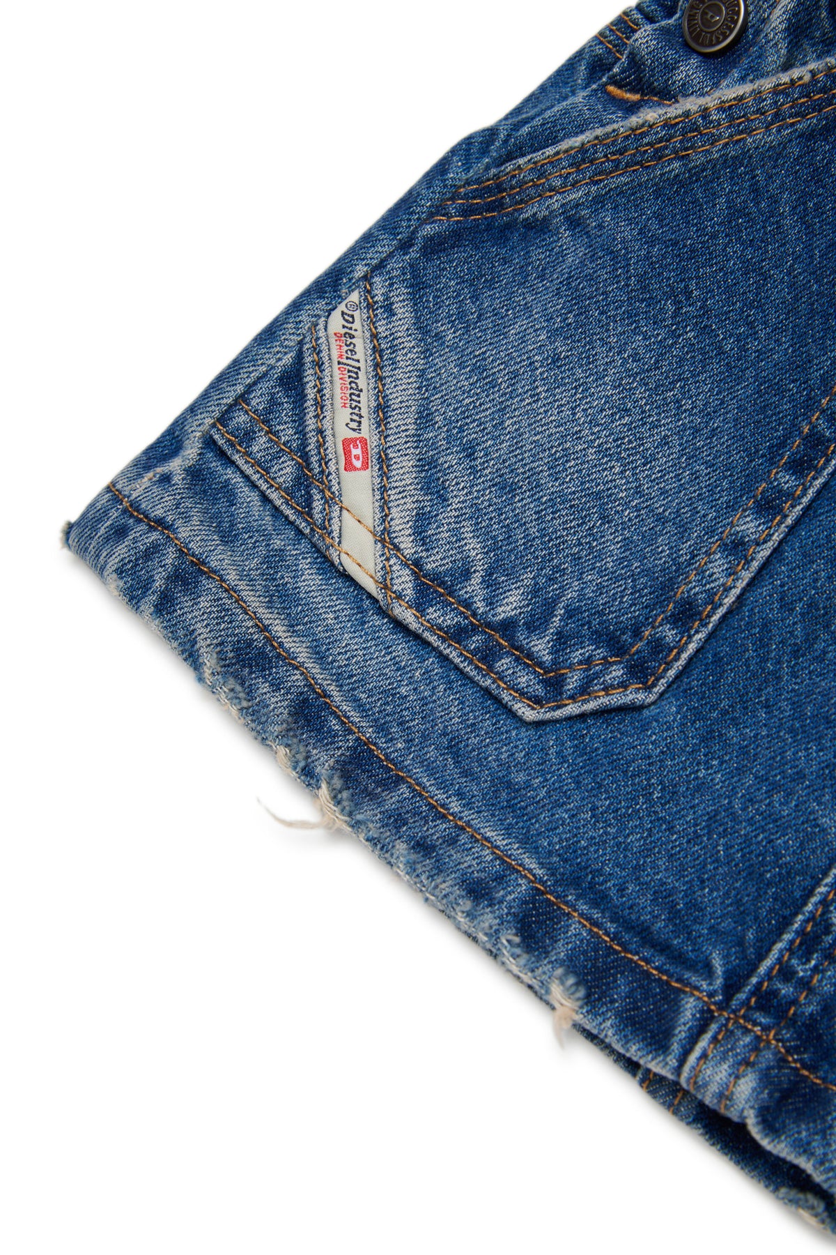 Short denim overalls