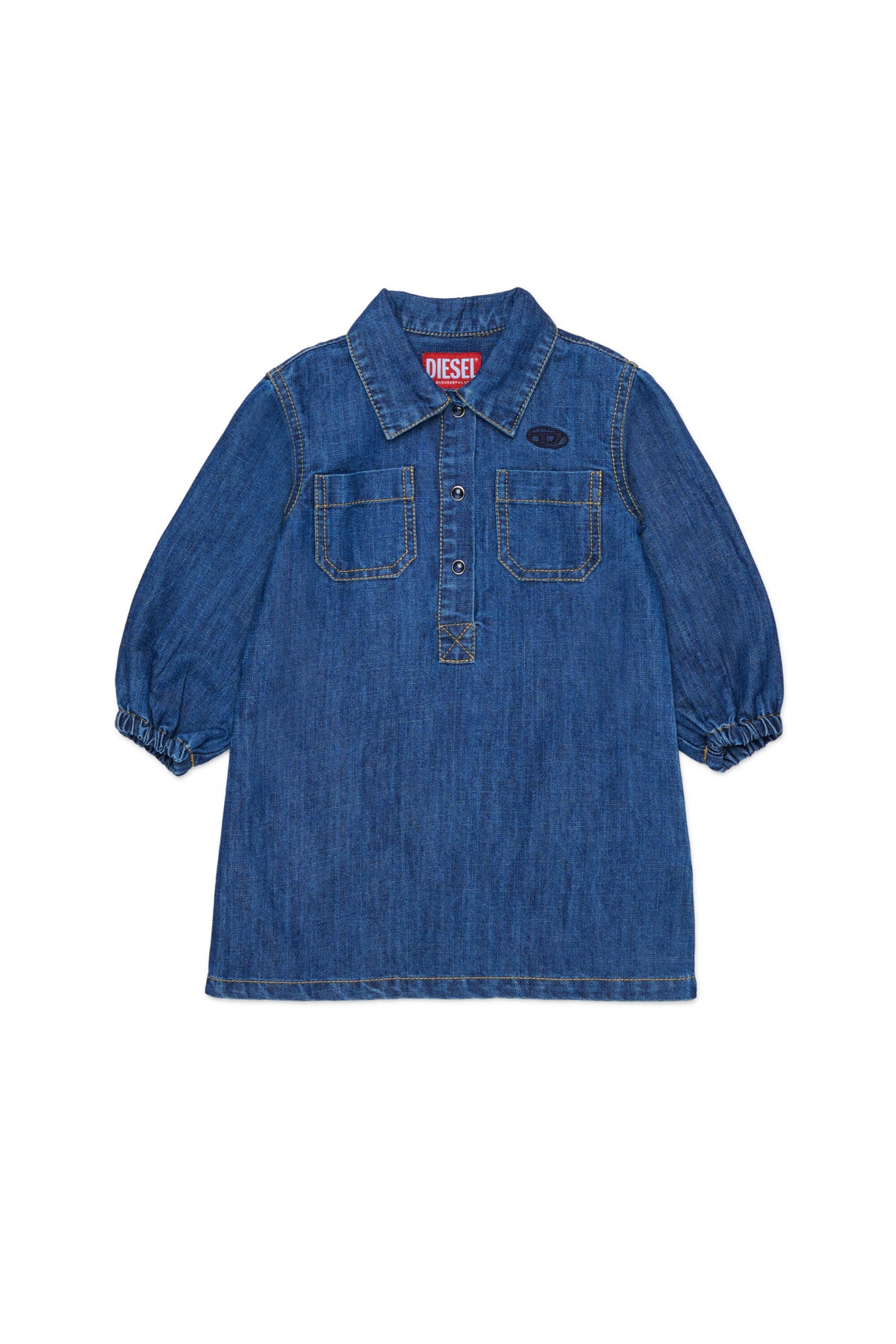 Denim dress with logo