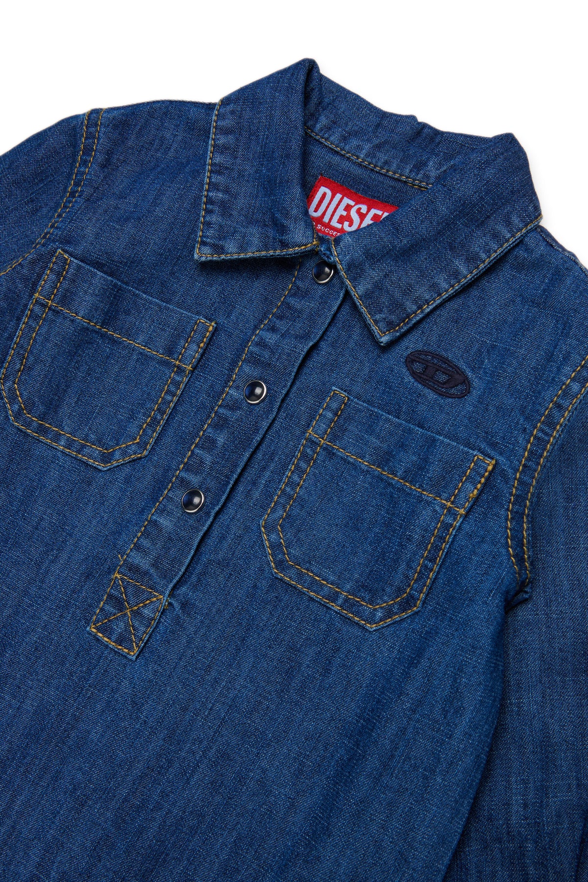 Denim dress with logo