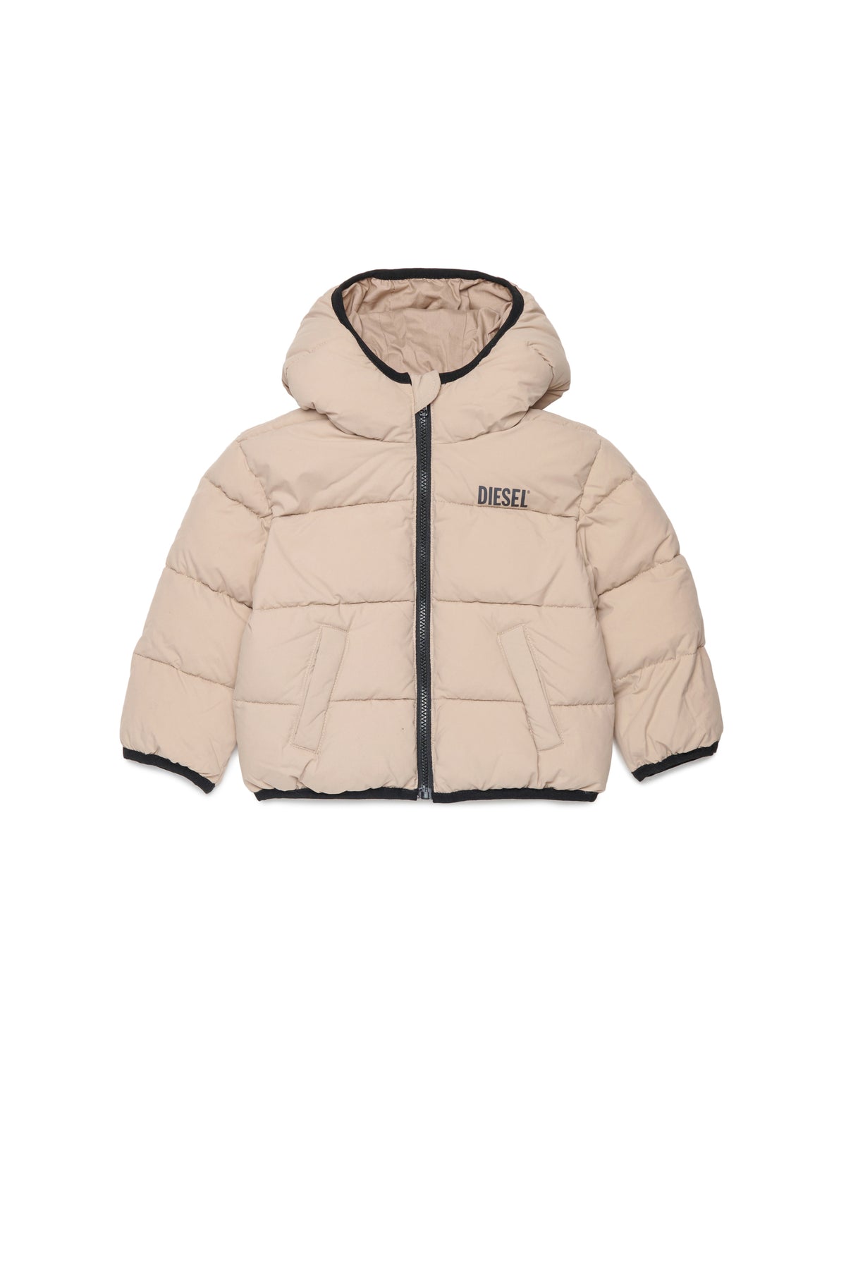 Padded jacket with printed logo