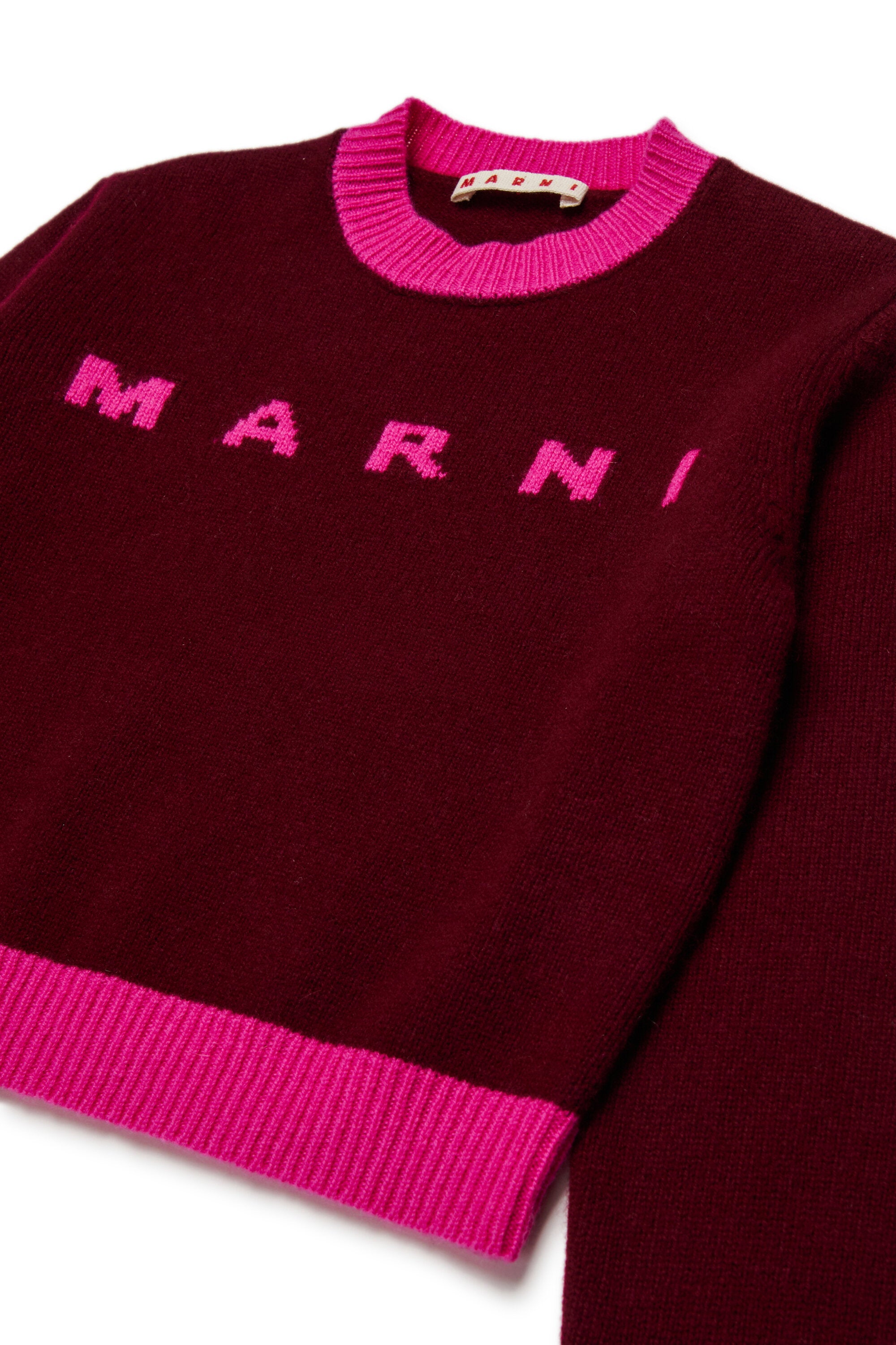 Colorblock wool-cashmere blend crew-neck sweater