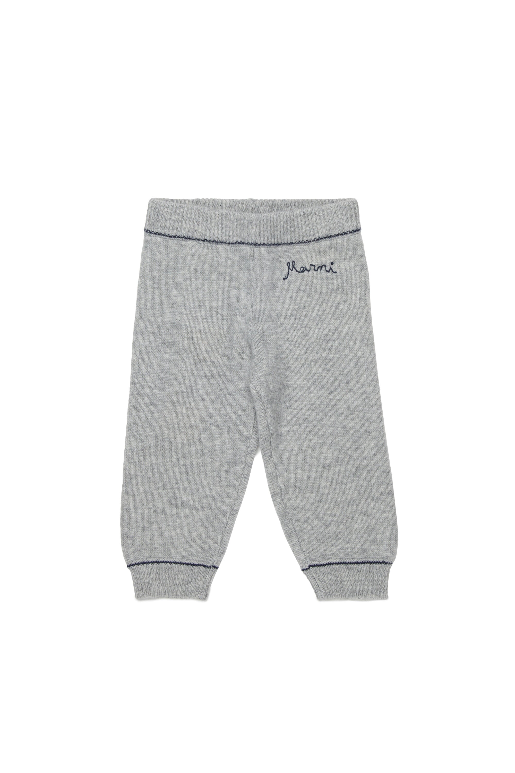 Wool-blend cashmere jogger pants with logo