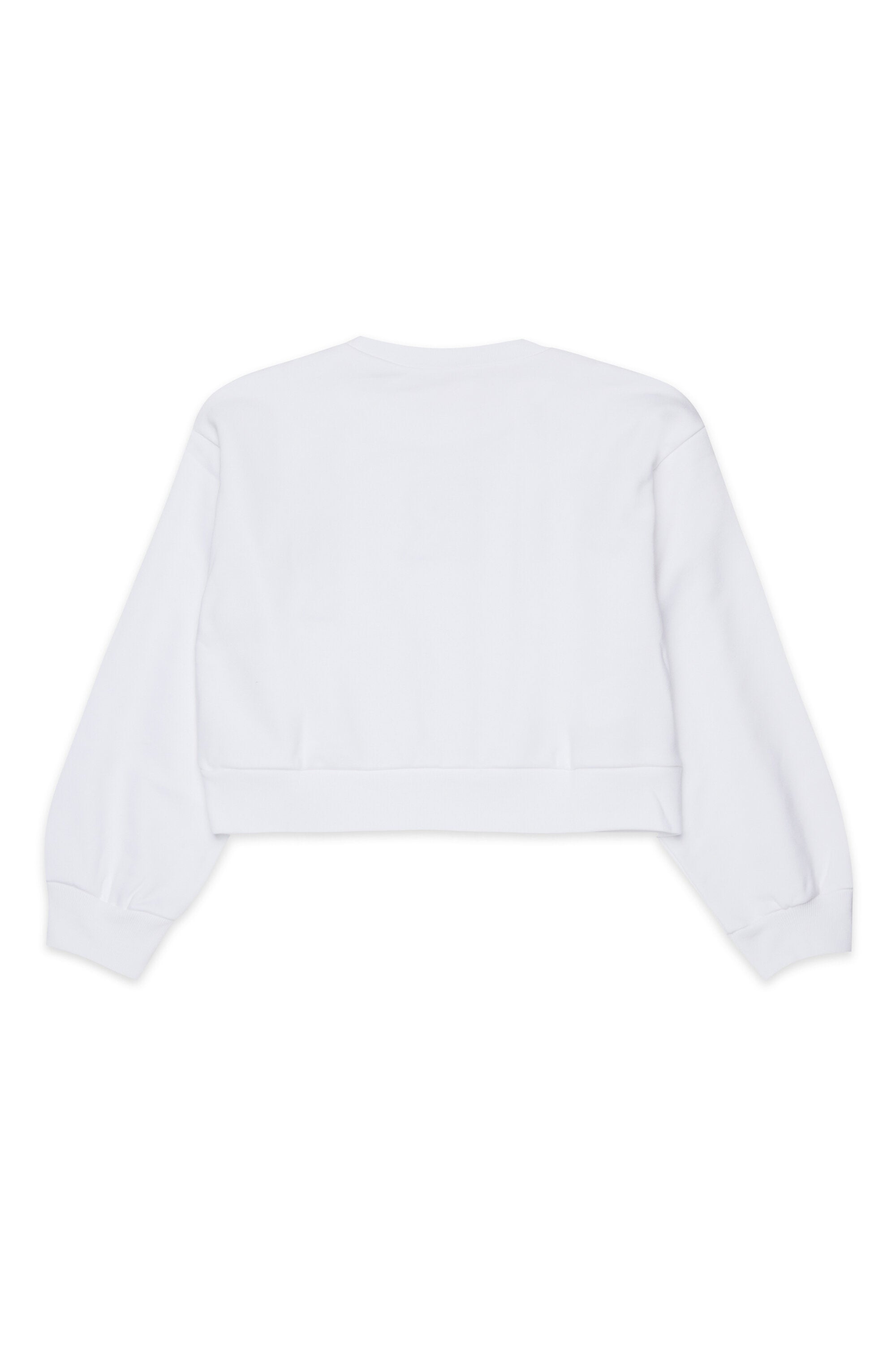 Cropped crew-neck sweatshirt with embroidered Marni patch logo