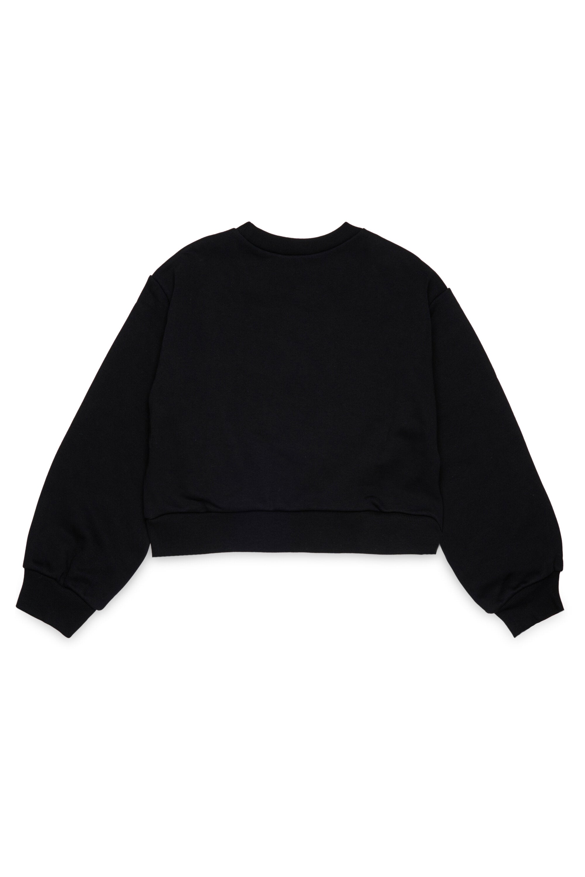 Cropped crew-neck sweatshirt with embroidered Marni patch logo