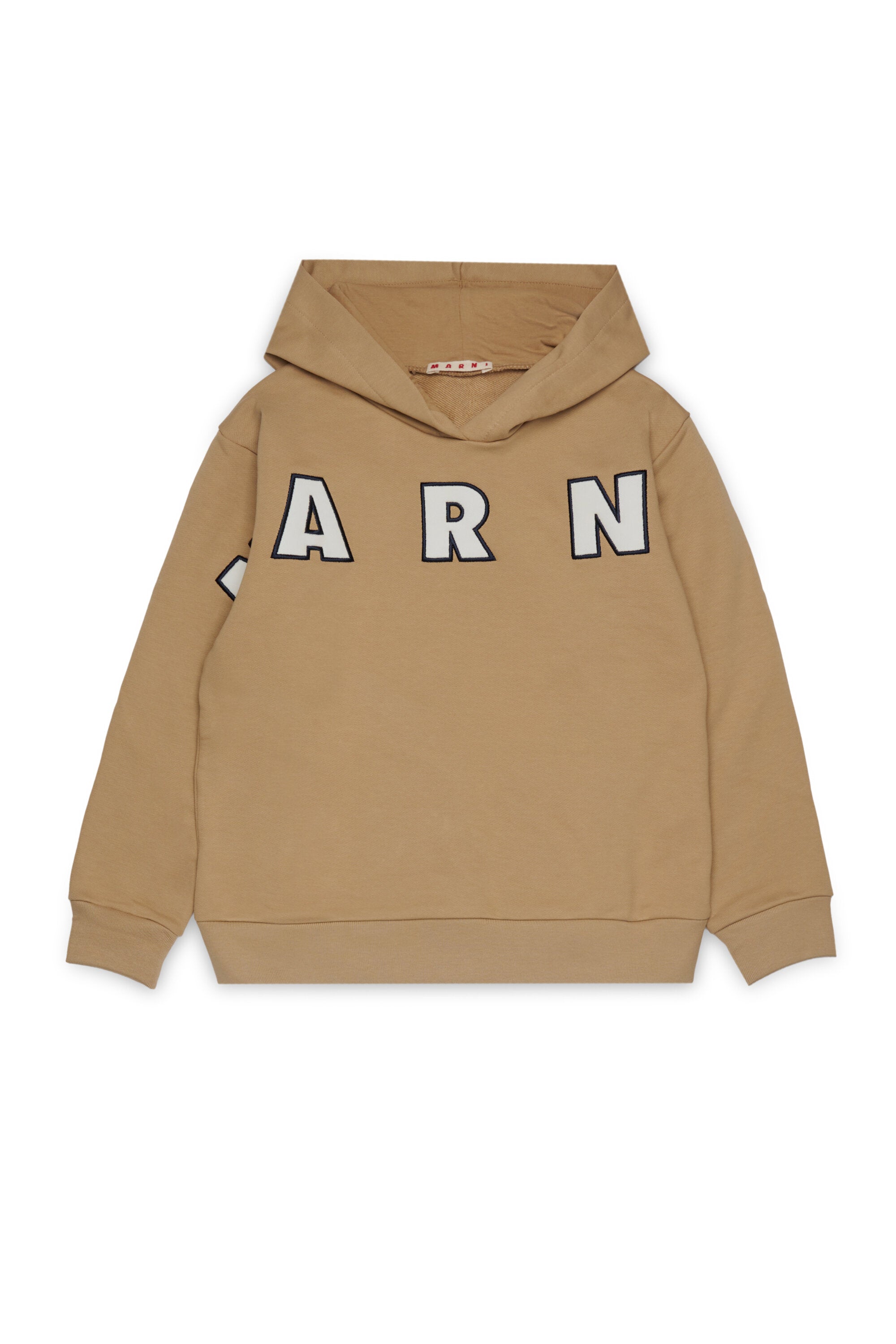 Hooded sweatshirt with embroidered Marni patch logo