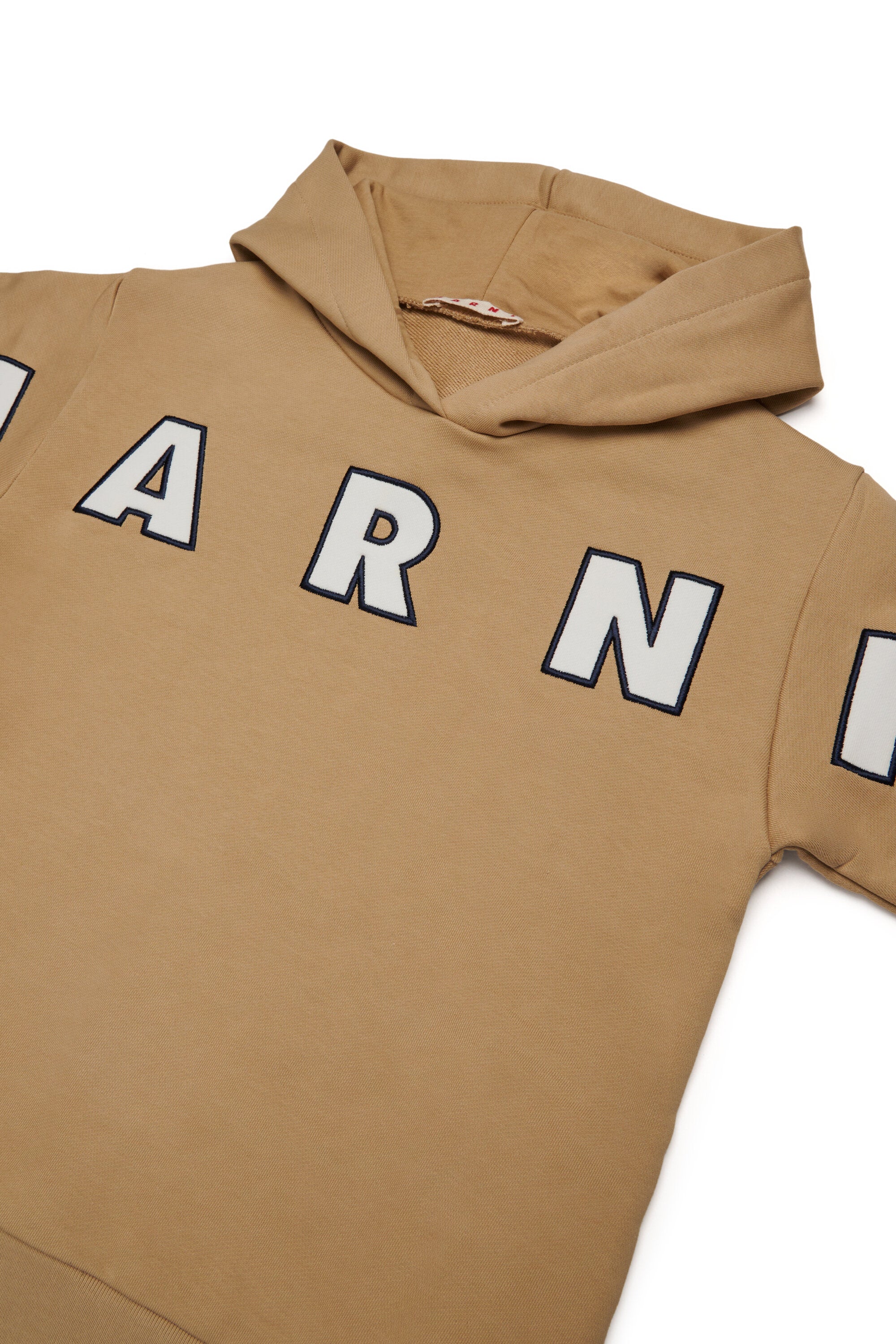 Hooded sweatshirt with embroidered Marni patch logo