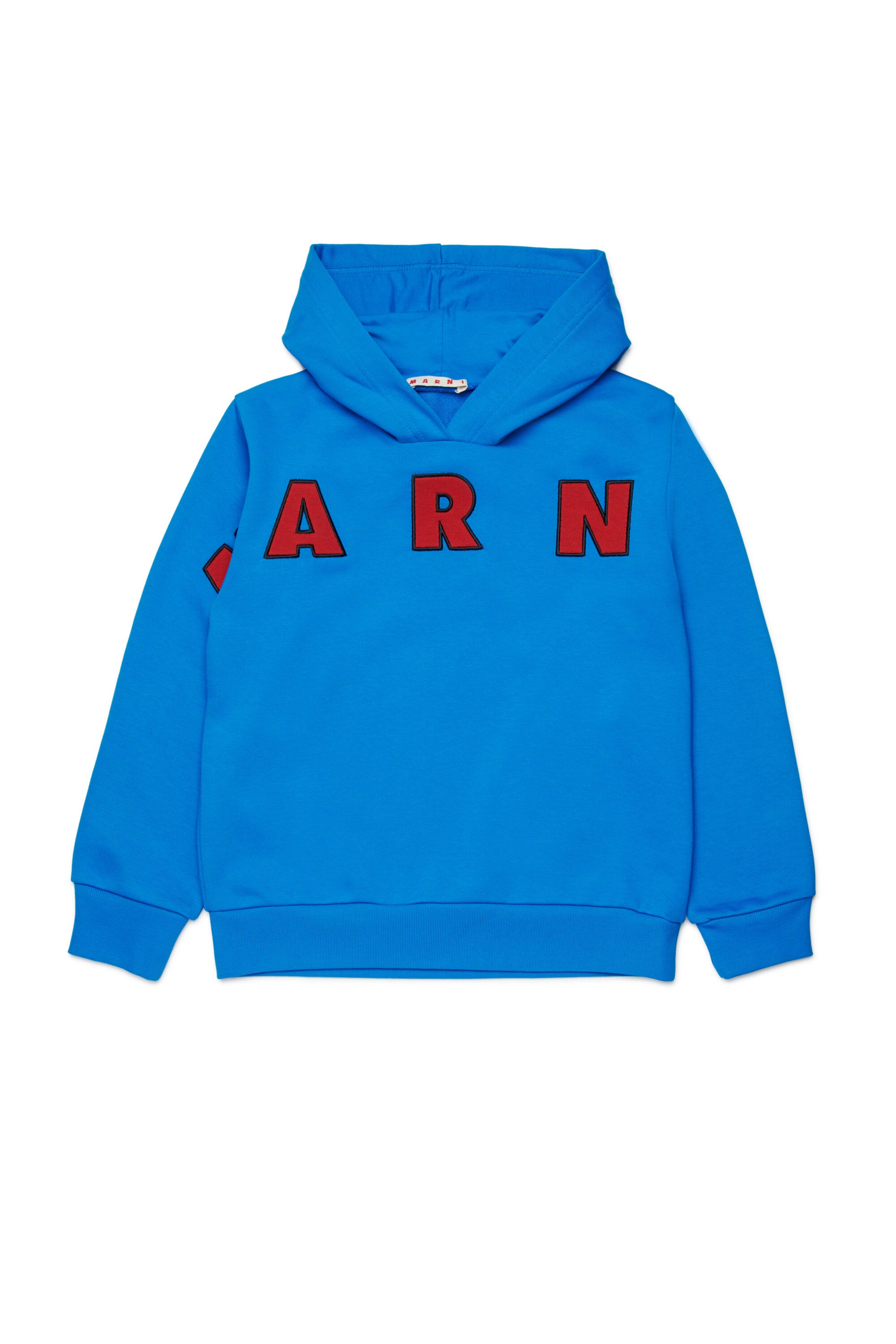 Hooded sweatshirt with embroidered Marni patch logo