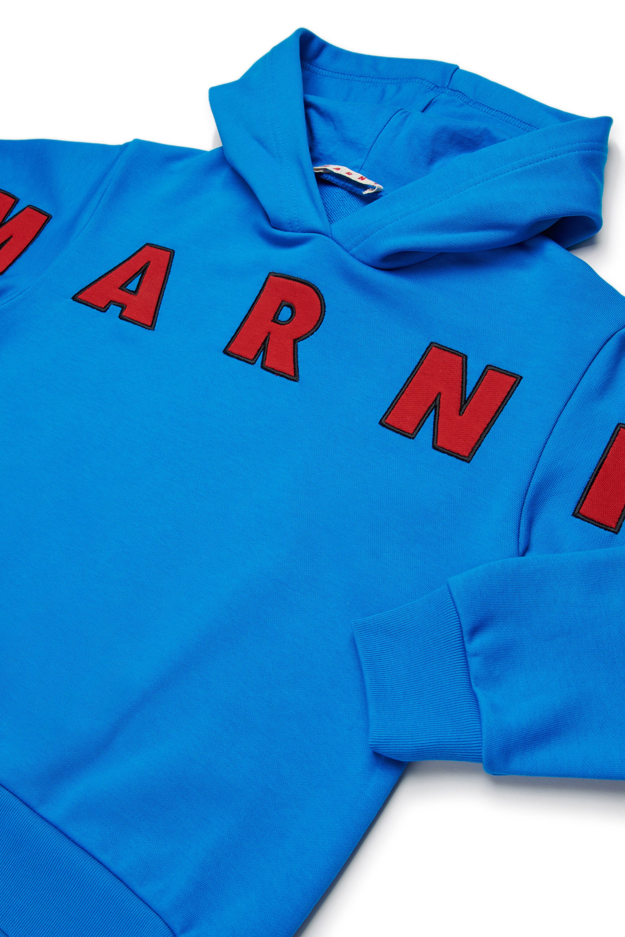 Hooded sweatshirt with embroidered Marni patch logo