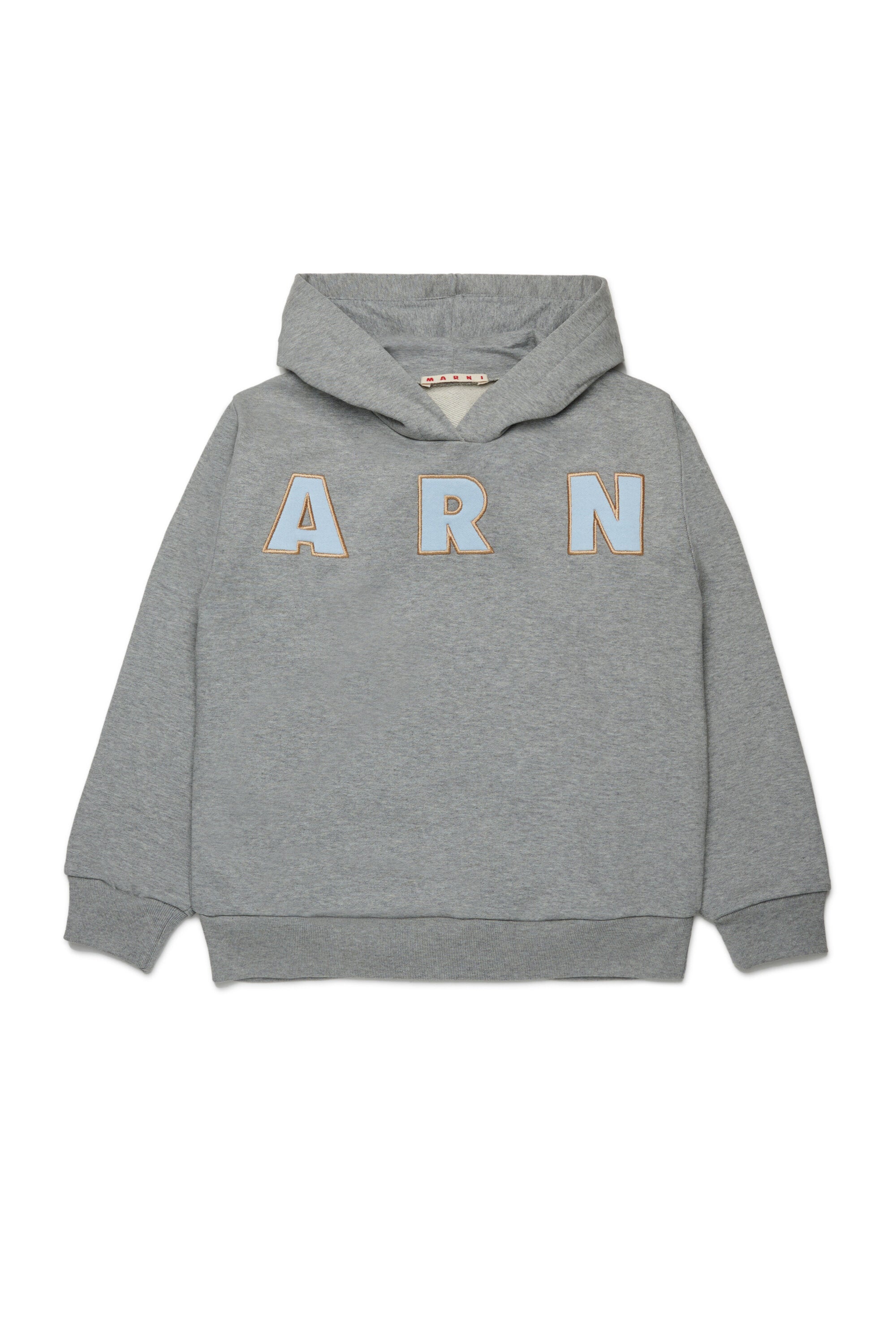 Hooded sweatshirt with embroidered Marni patch logo
