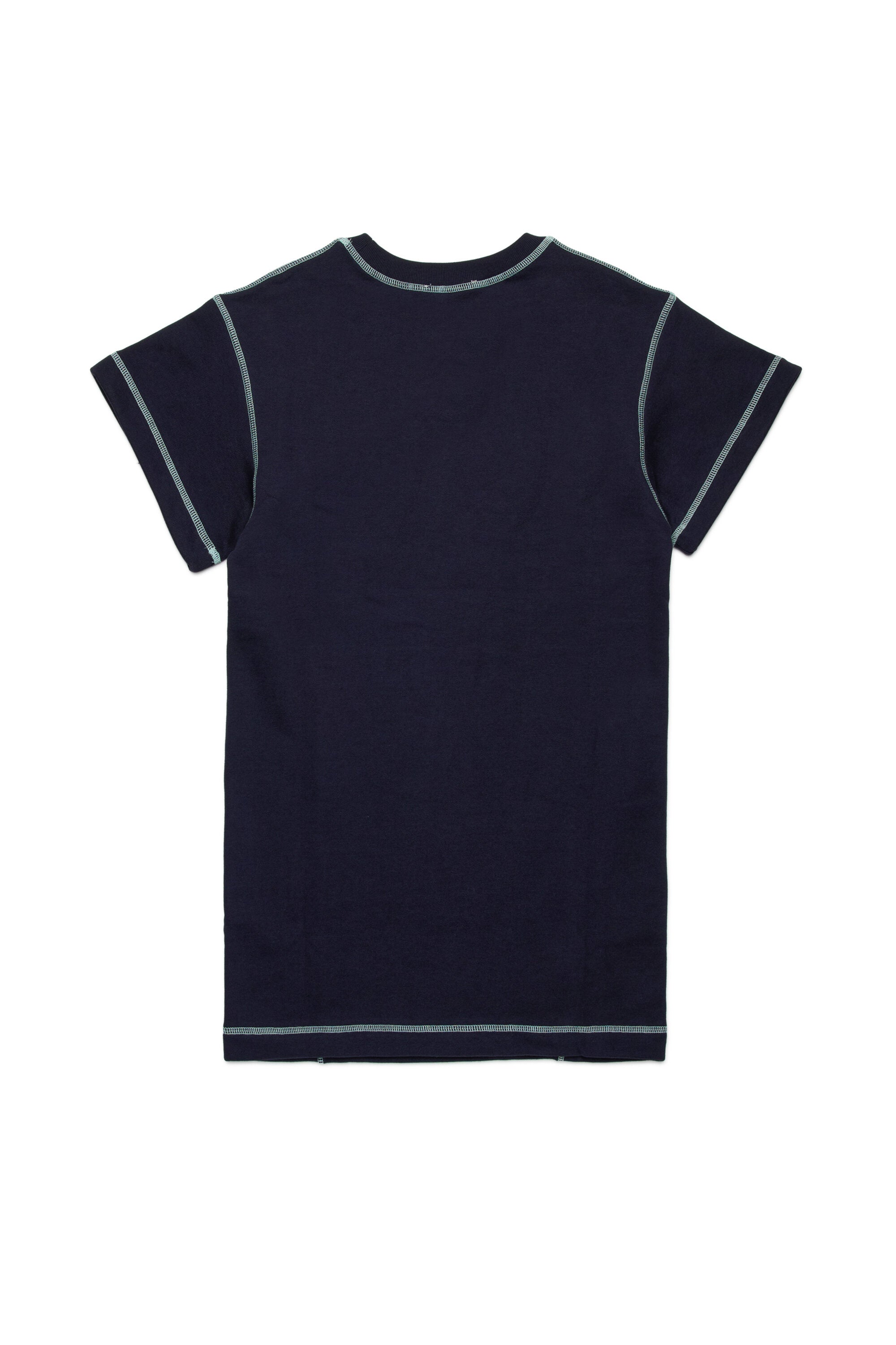 Fleece dress with contrasting seams