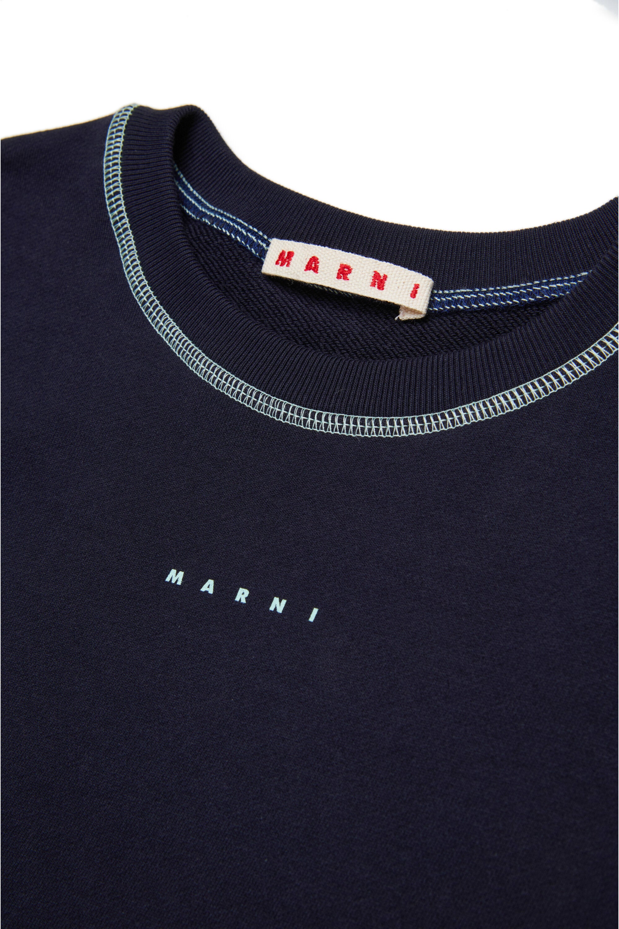 Fleece dress with contrasting seams