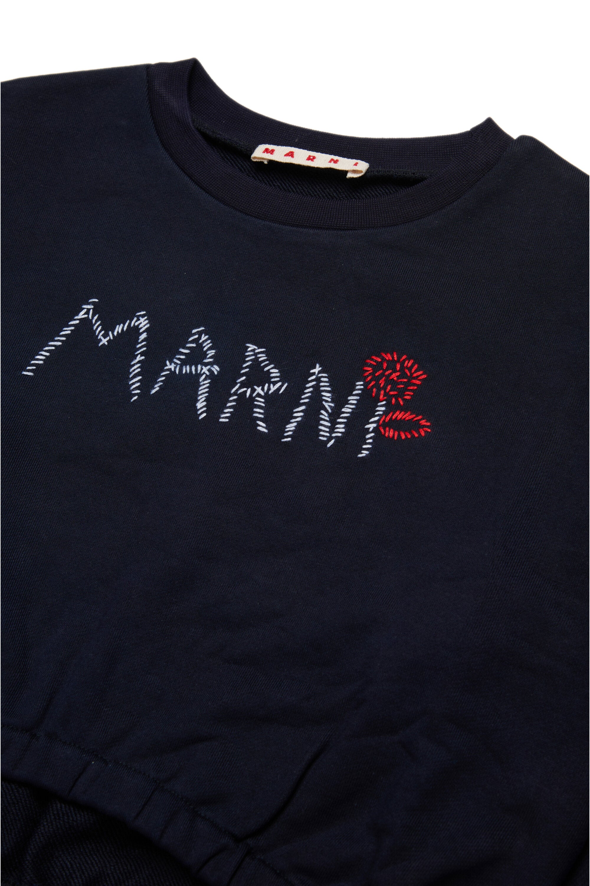 Marni Flower branded crew-neck cropped sweatshirt