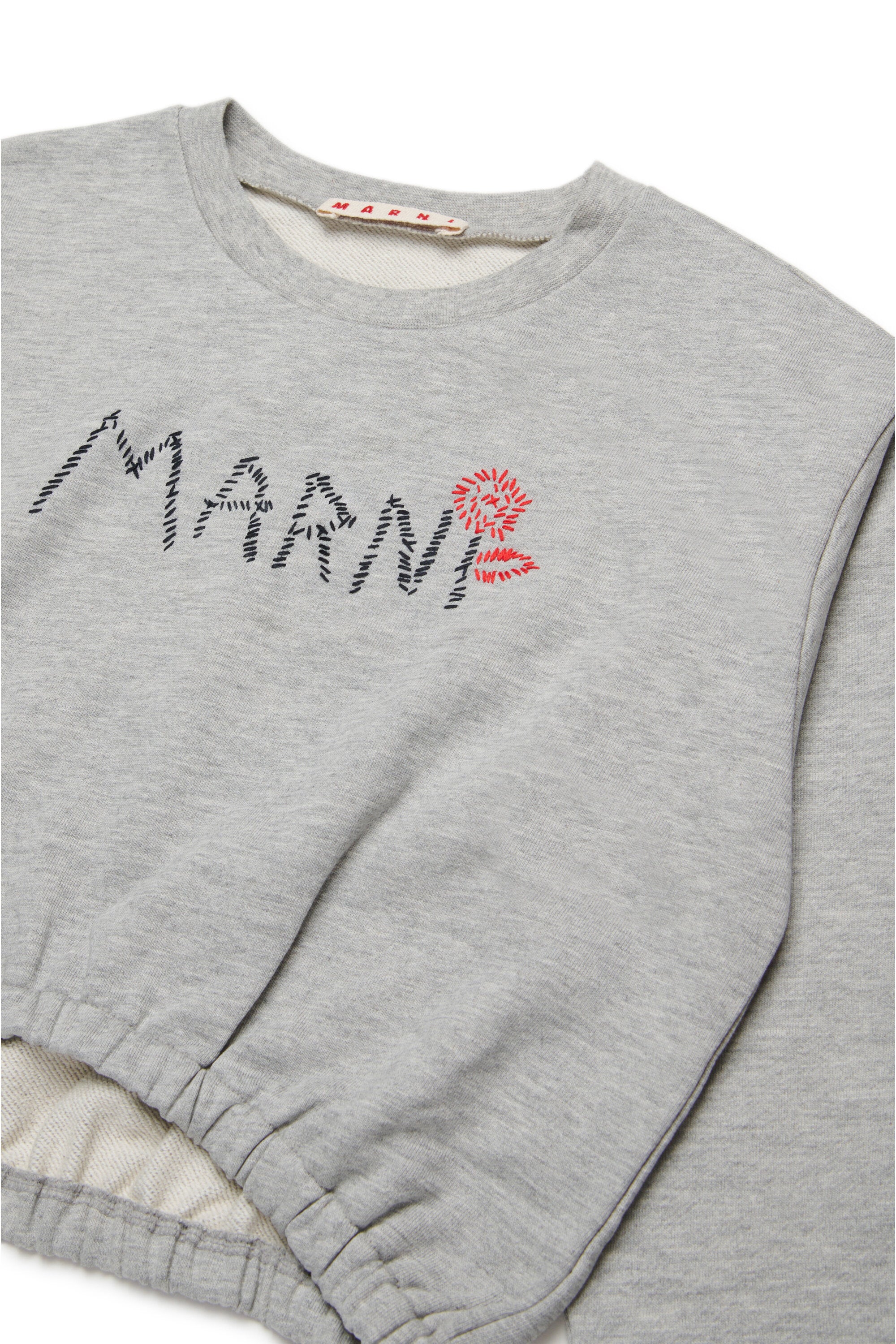 Marni Flower branded crew-neck cropped sweatshirt