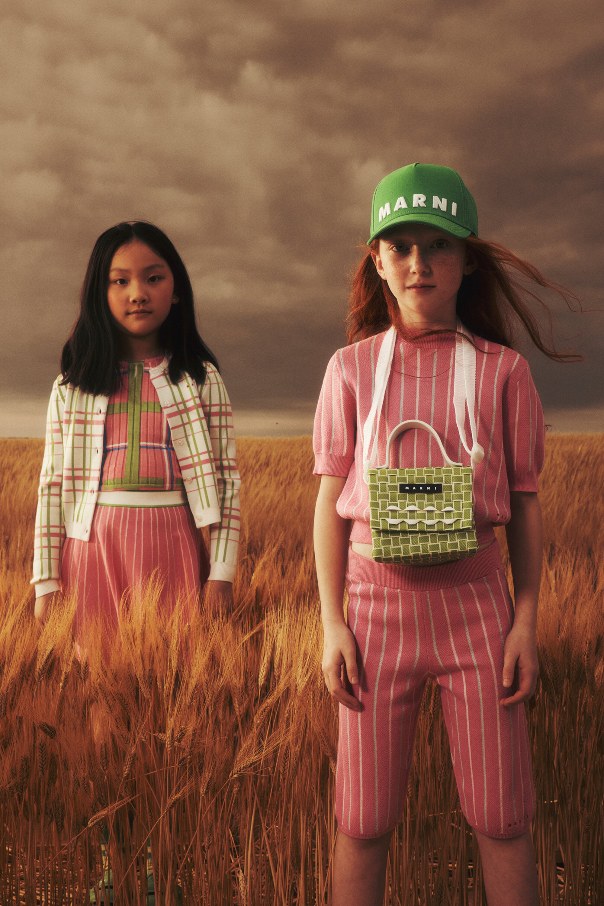 Knit tops with vertical stripes