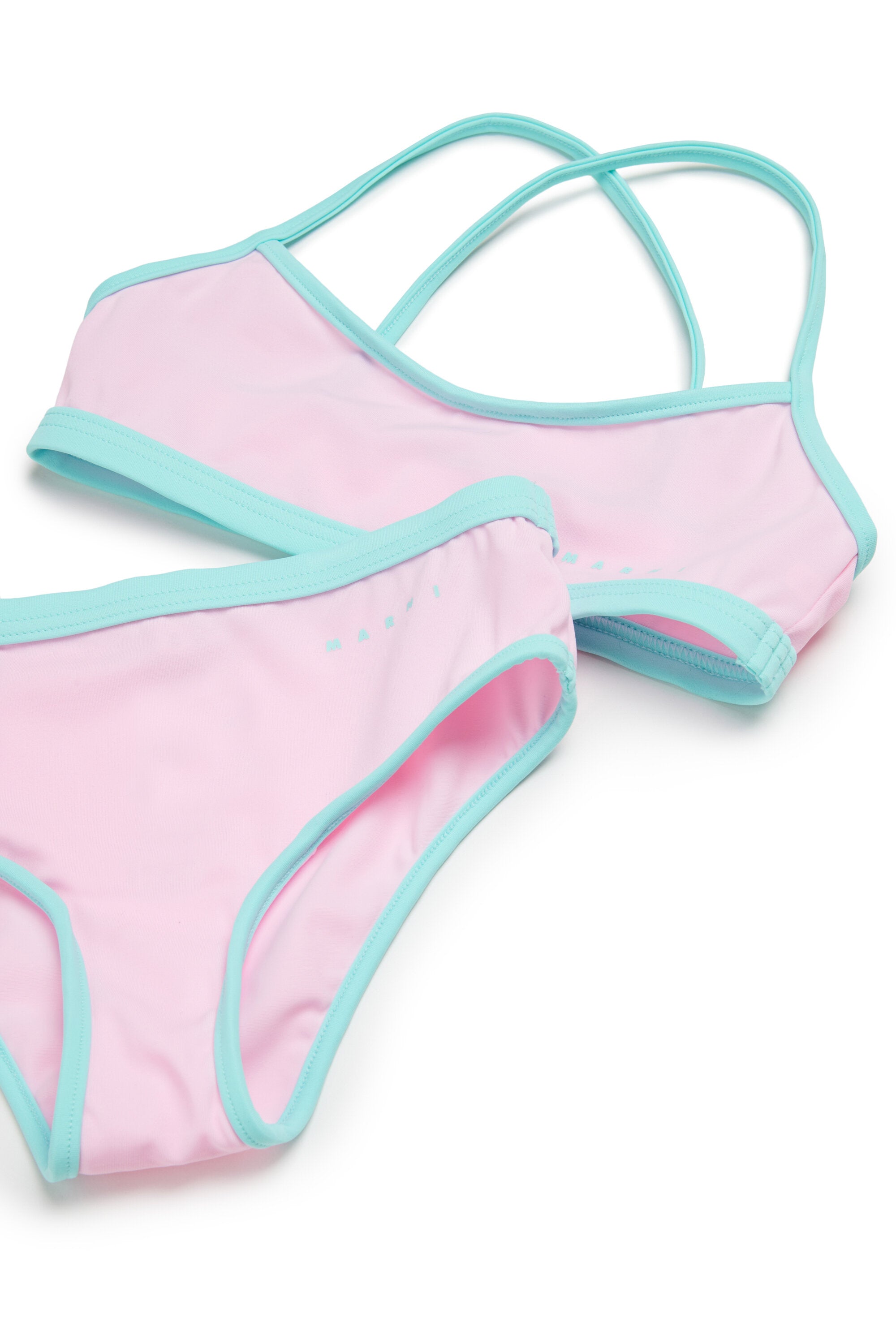 Cross-over shoulder straps bikini swimming costume