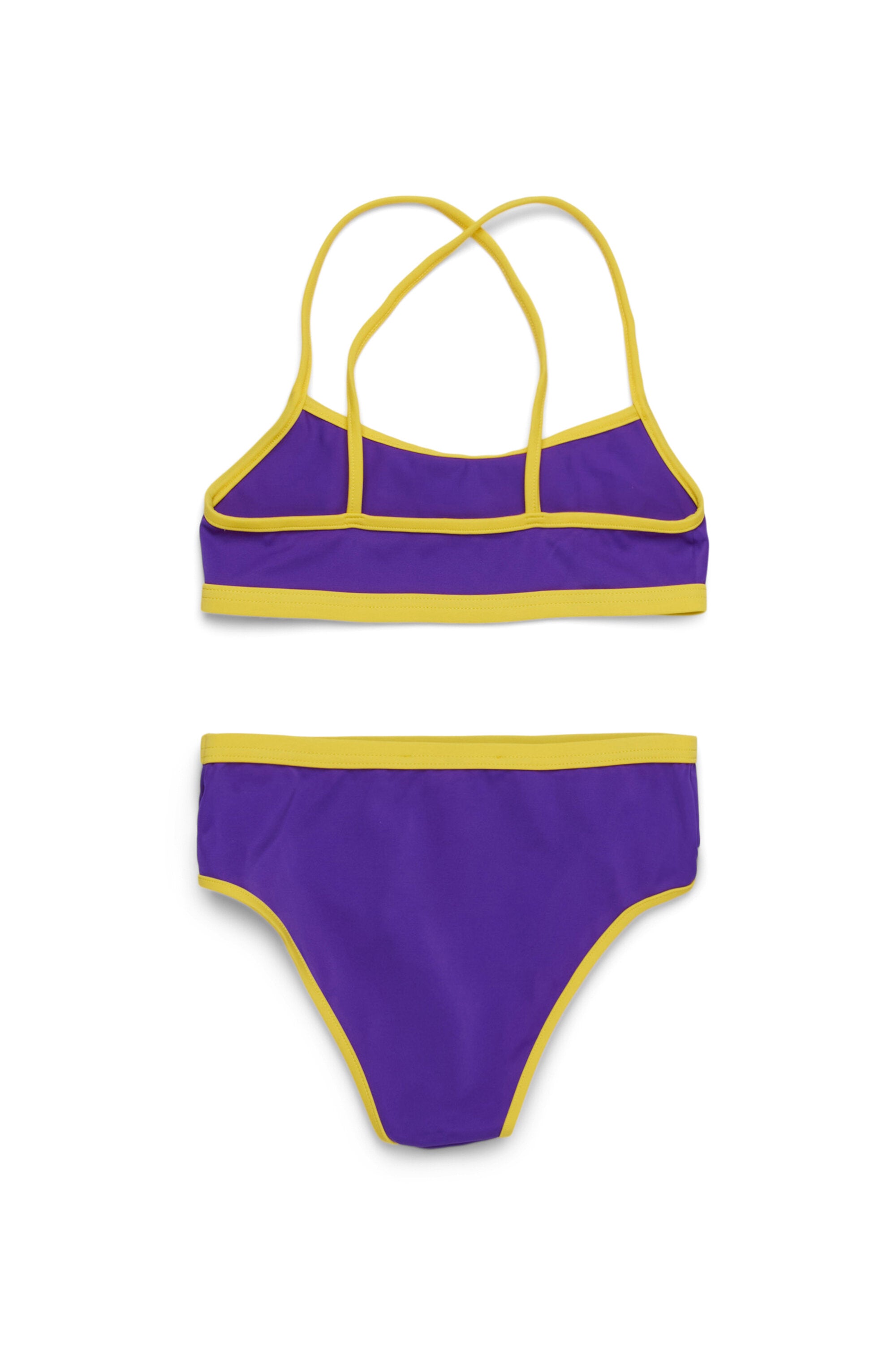 Cross-over shoulder straps bikini swimming costume