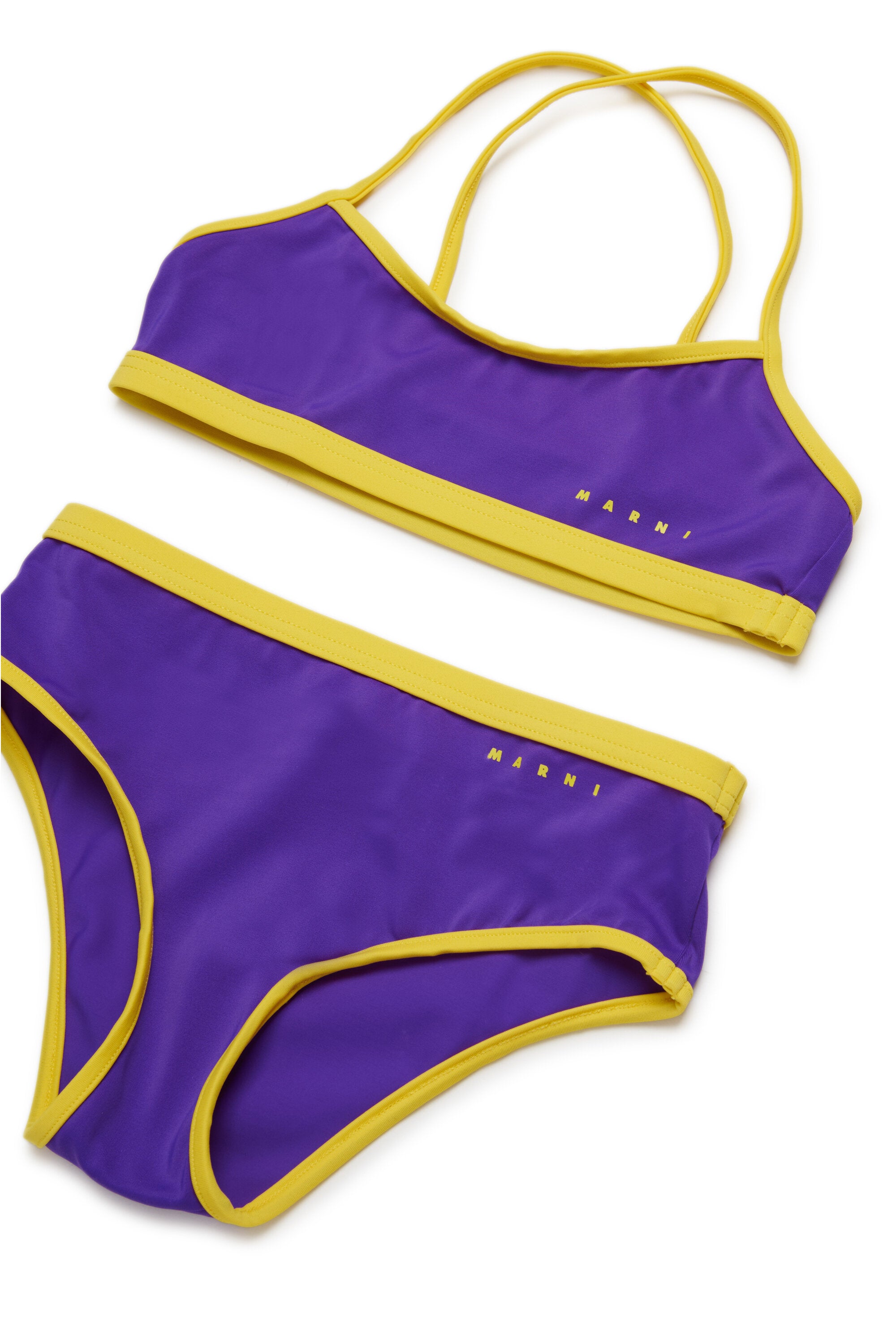 Cross-over shoulder straps bikini swimming costume