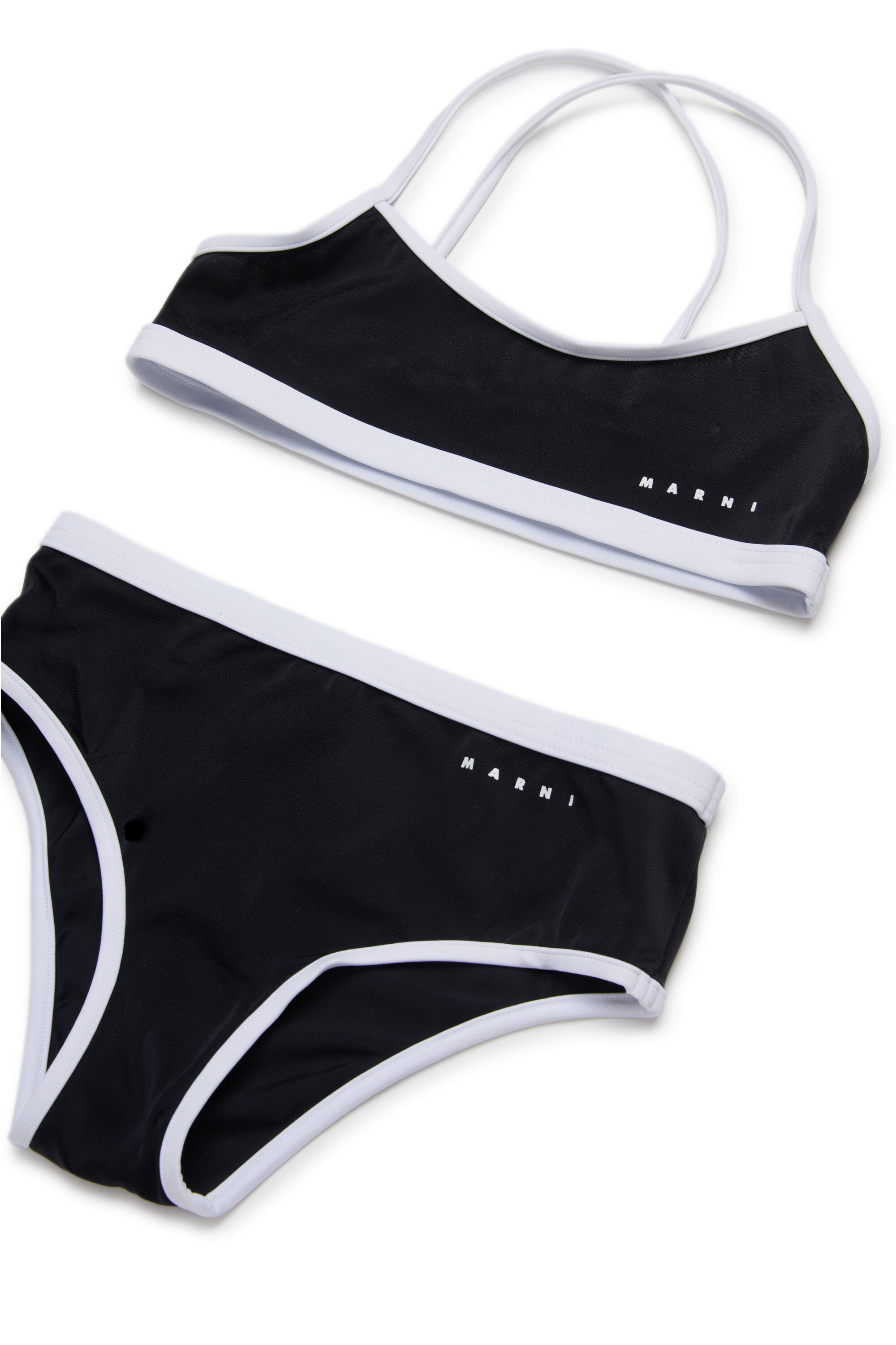 Cross-over shoulder straps bikini swimming costume