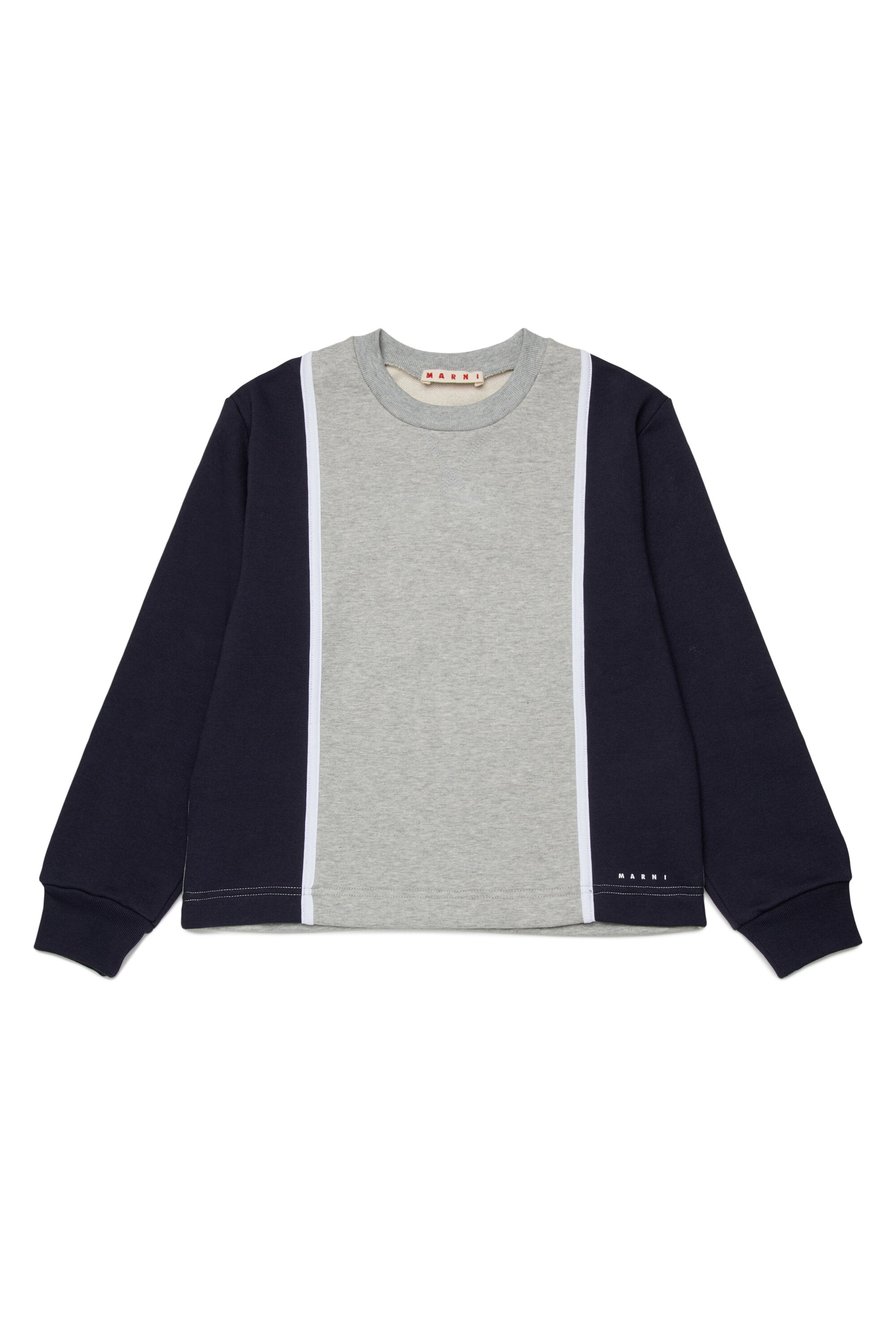 Crew-neck sweatshirt with colorblock details