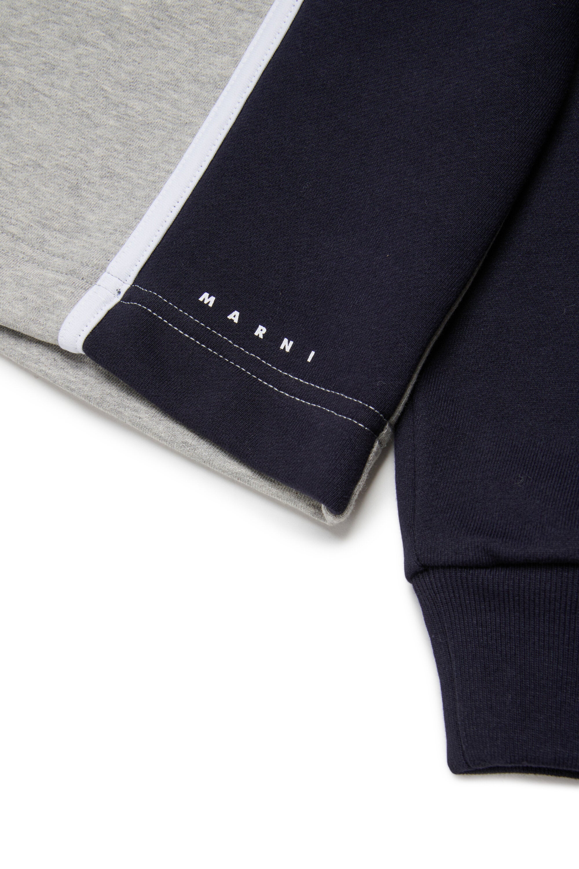 Crew-neck sweatshirt with colorblock details