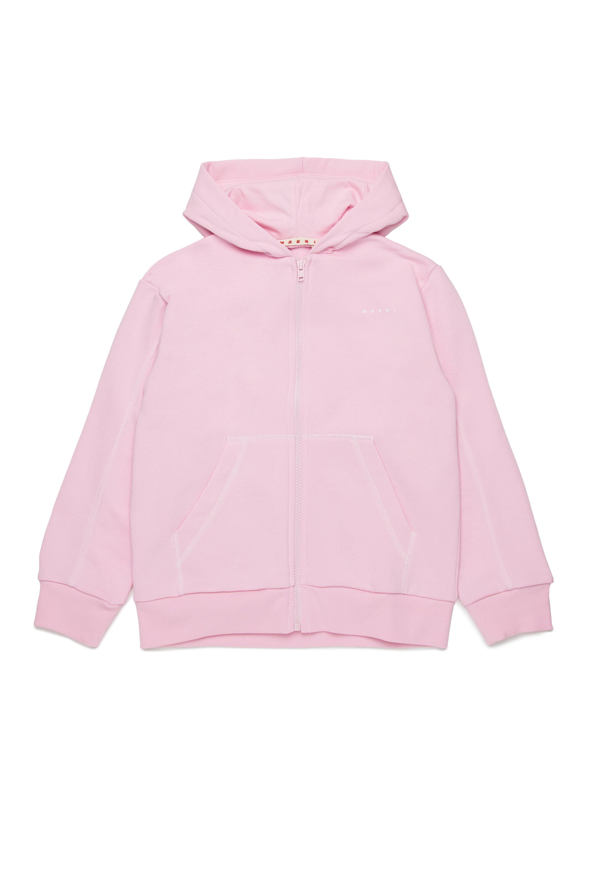 Sweatshirt with zip and contrasting seams