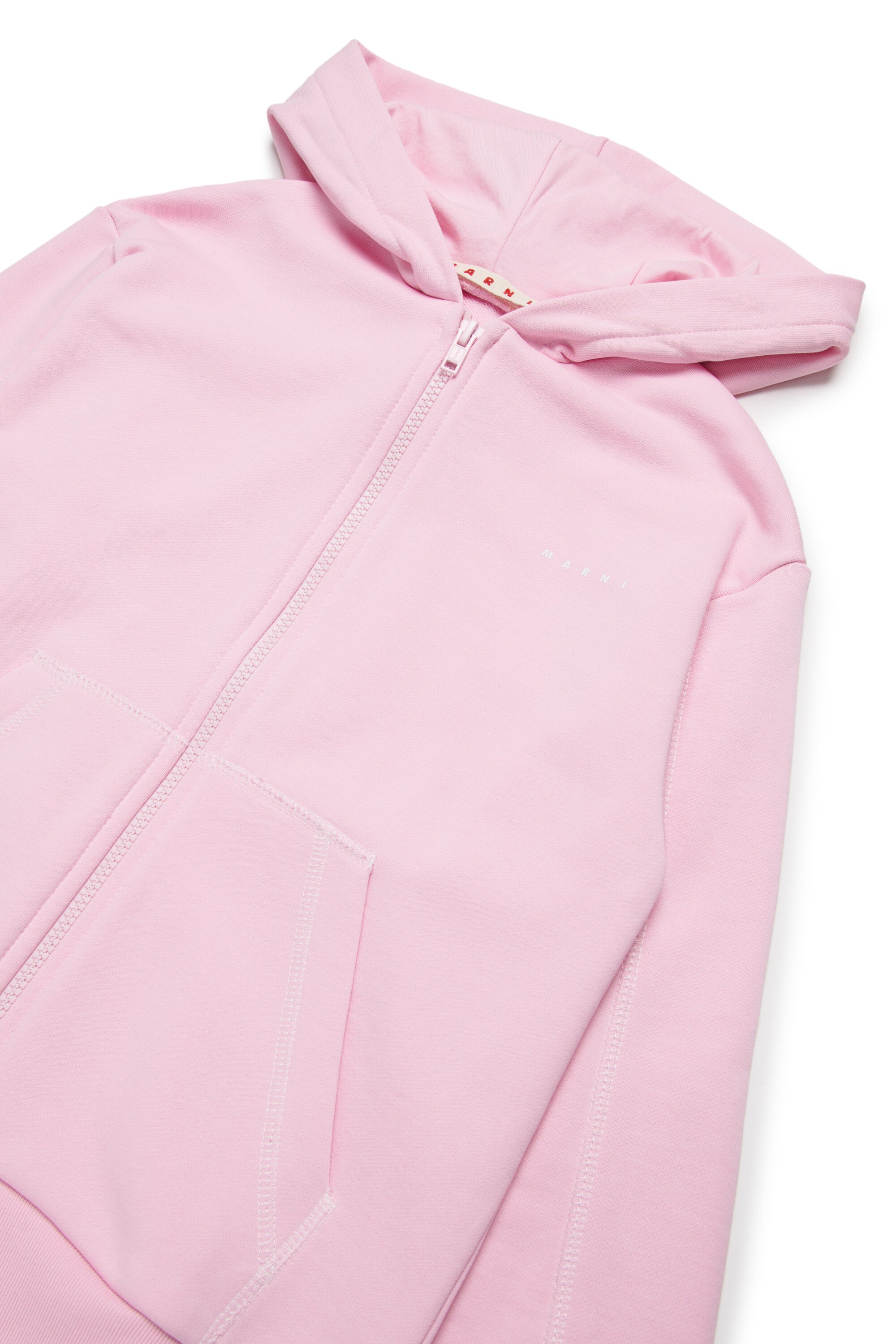 Sweatshirt with zip and contrasting seams