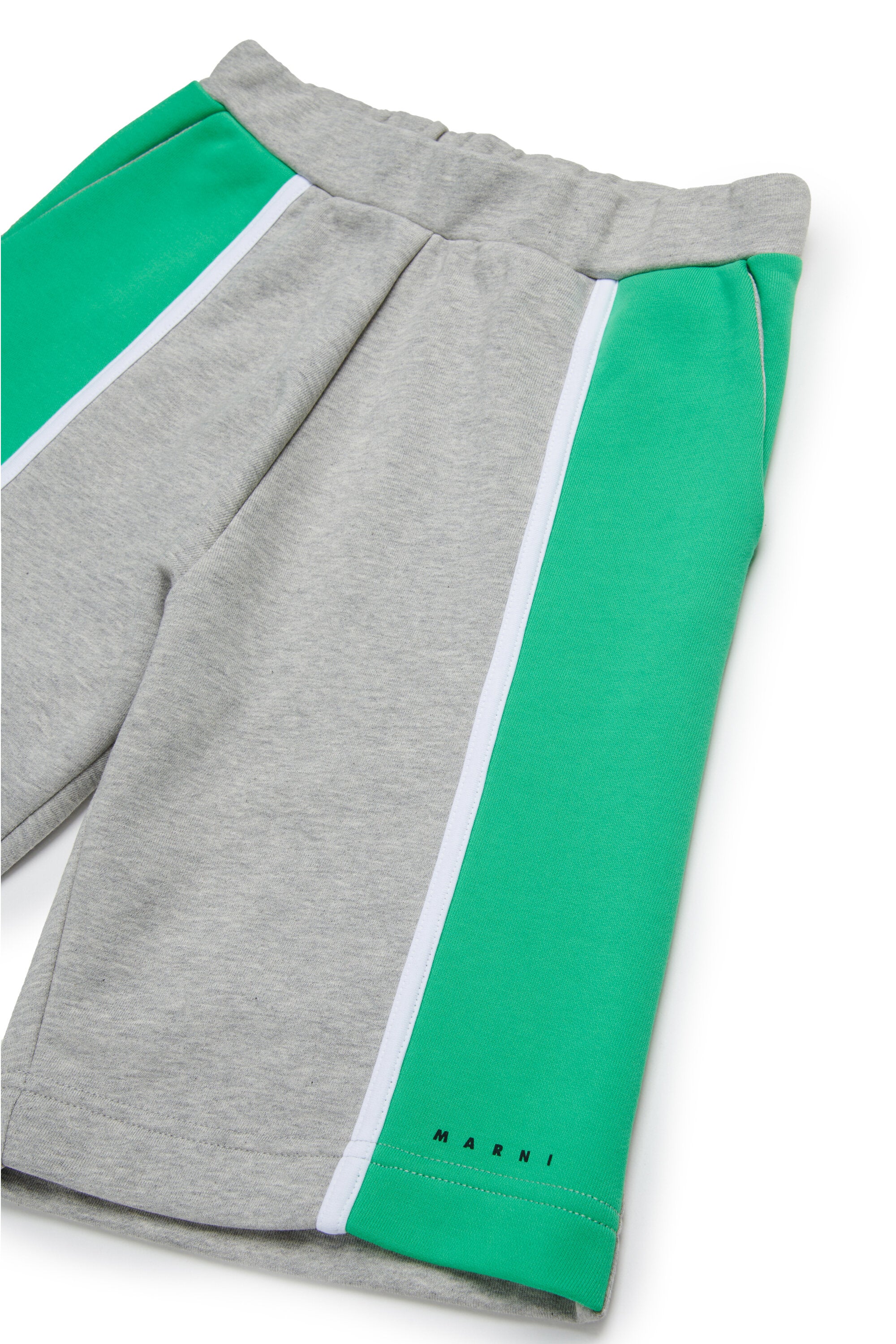 Fleece shorts with colorblock details