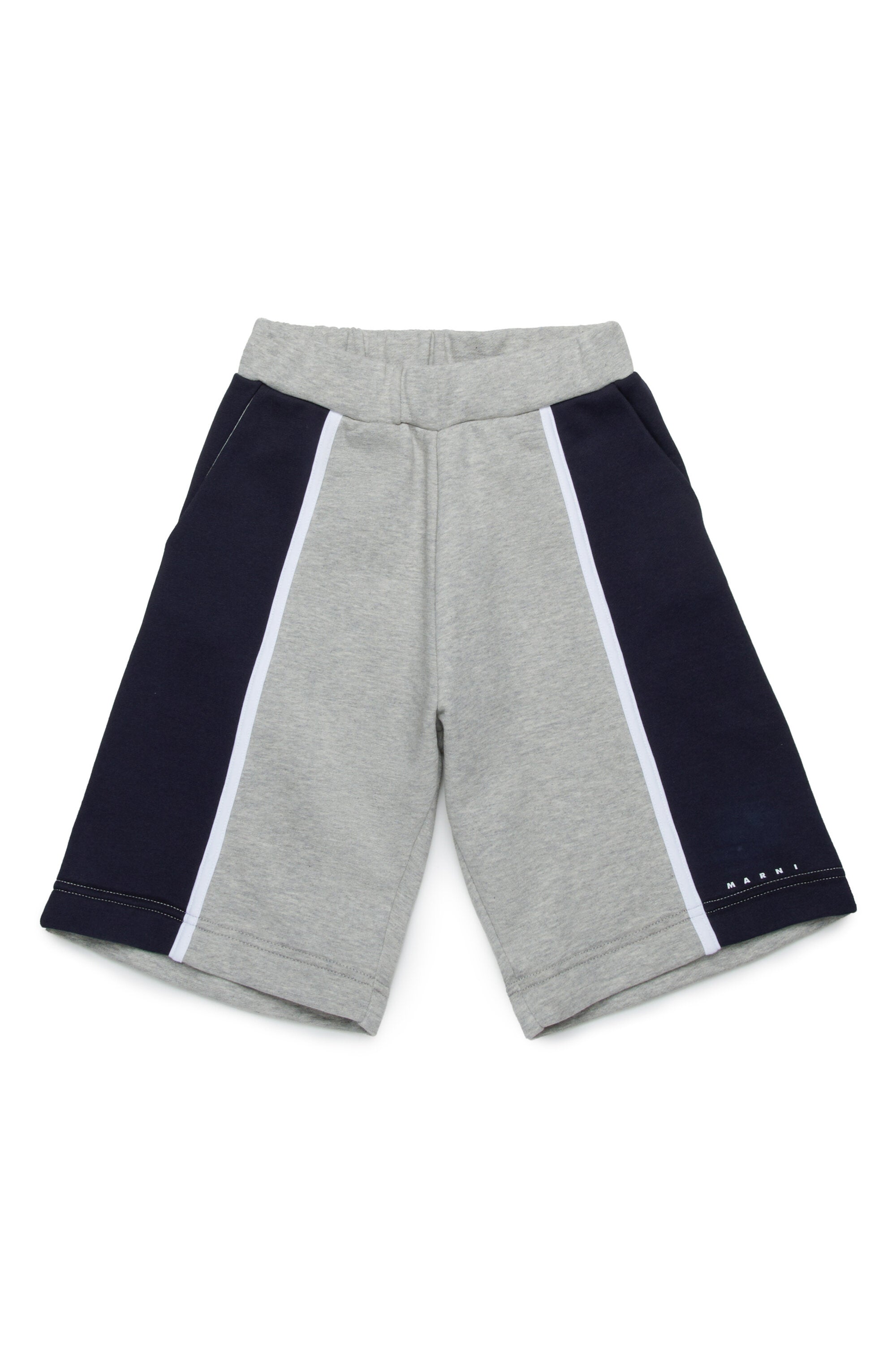 Fleece shorts with colorblock details